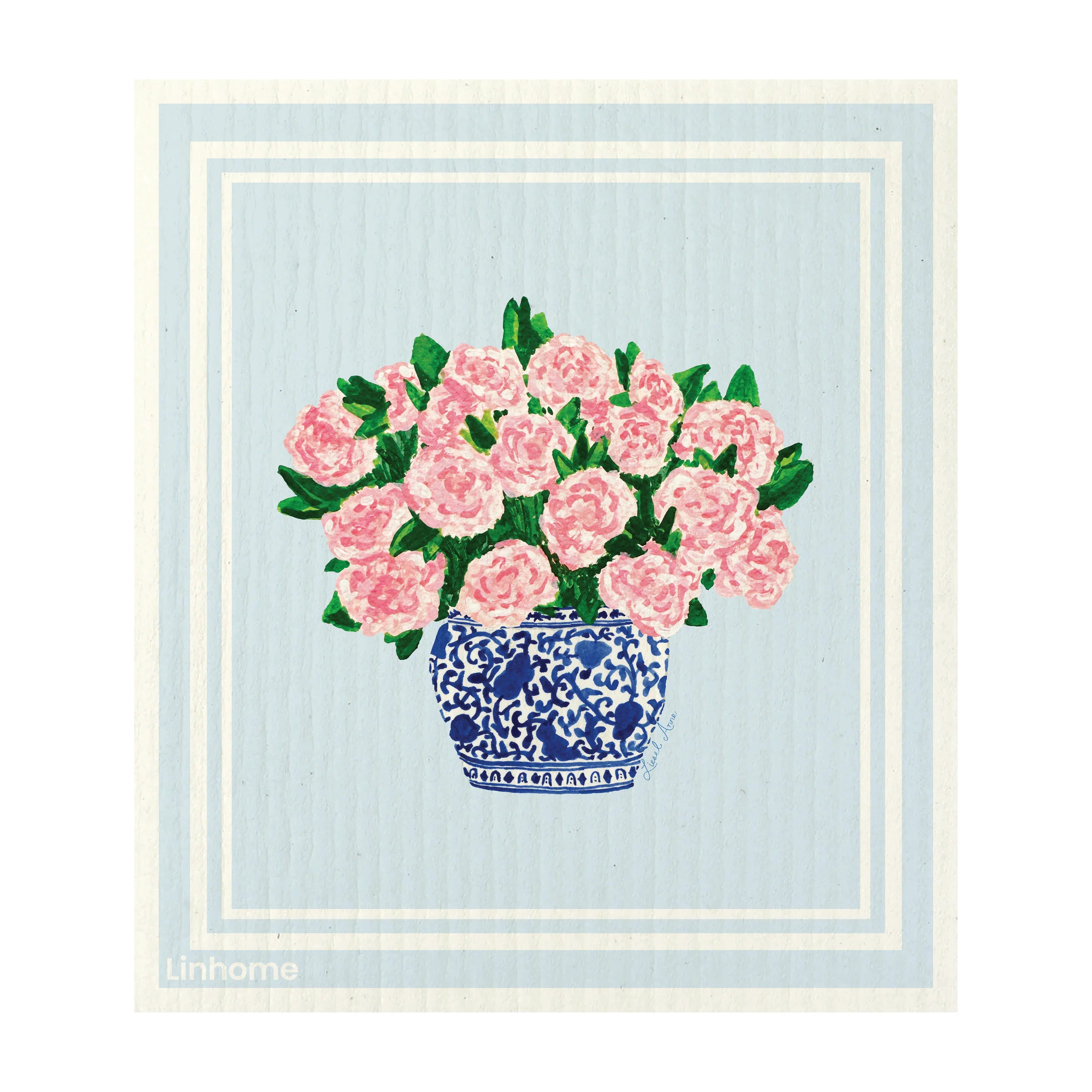 Blooming Garden Peony – Linhome x Liesel Anne Swedish Dishcloths