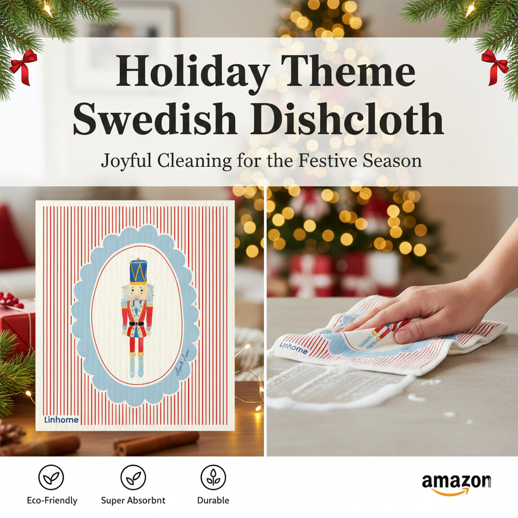 Holiday Nutcracker Collection Red Nutcrackers- Linhome x Liesel Anne Swedish Dishcloths - 1 Pack