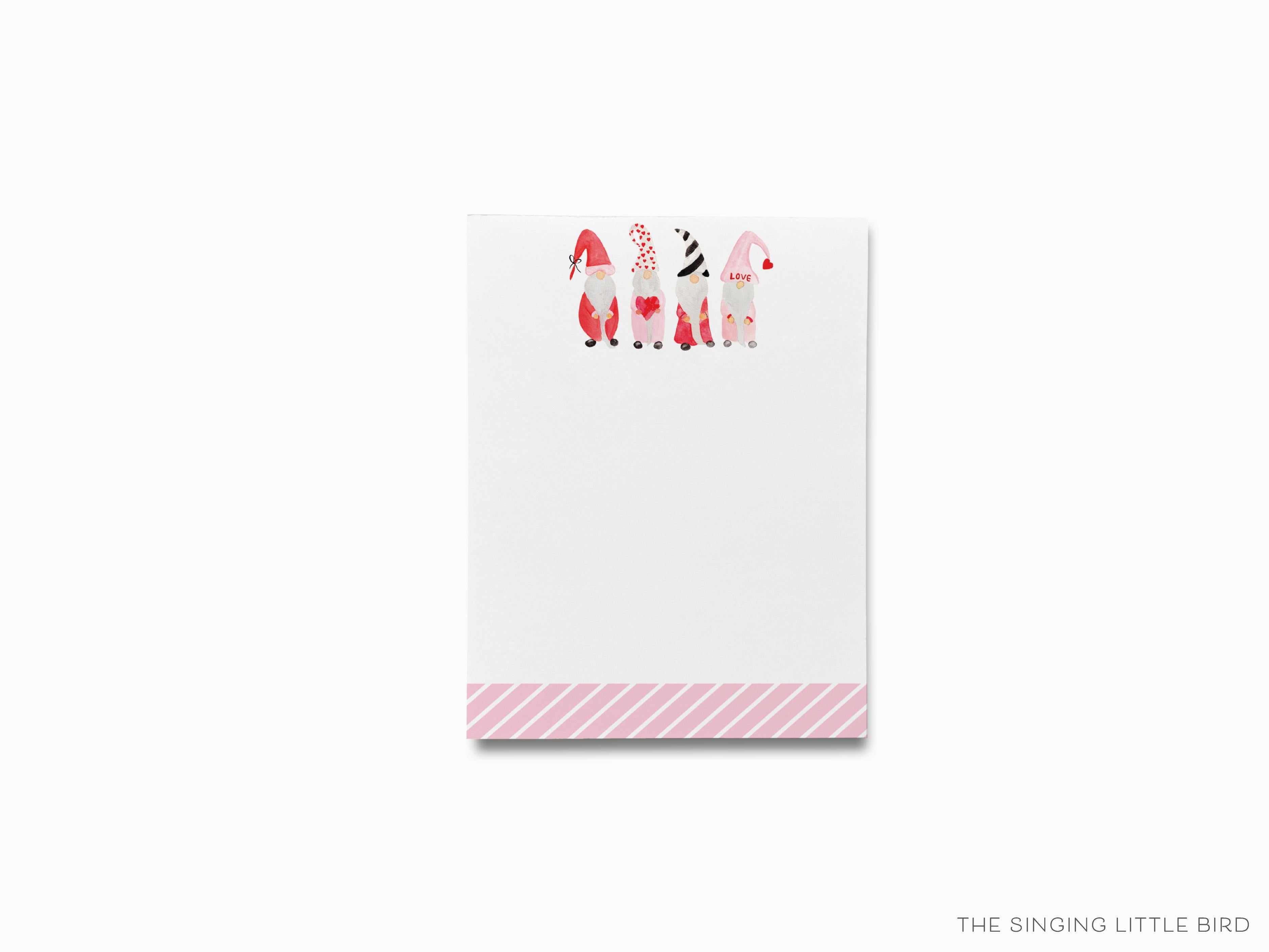Gnome Lover Notepad-These notepads feature our hand-painted watercolor gnomes, printed in the USA on a beautiful smooth stock. You choose which size you want (or bundled together for a beautiful gift set) and makes a great gift for the checklist and gnome lover in your life.-The Singing Little Bird