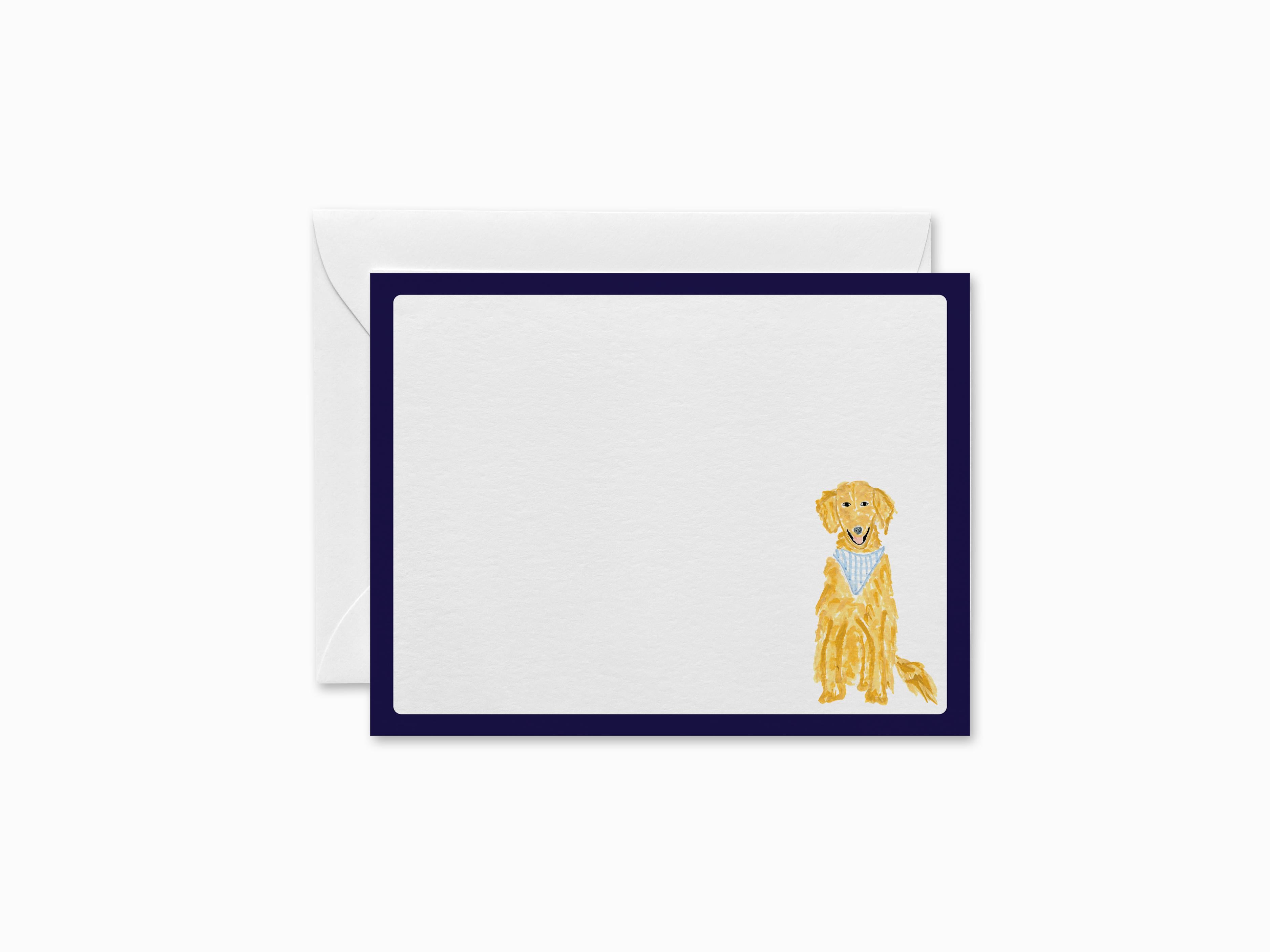 Golden Retriever Flat Notes [Sets of 8]-These flat notecards are 4.25x5.5 and feature our hand-painted watercolor dog, printed in the USA on 120lb textured stock. They come with white envelopes and make great thank yous and gifts for the puppy lover in your life.-The Singing Little Bird