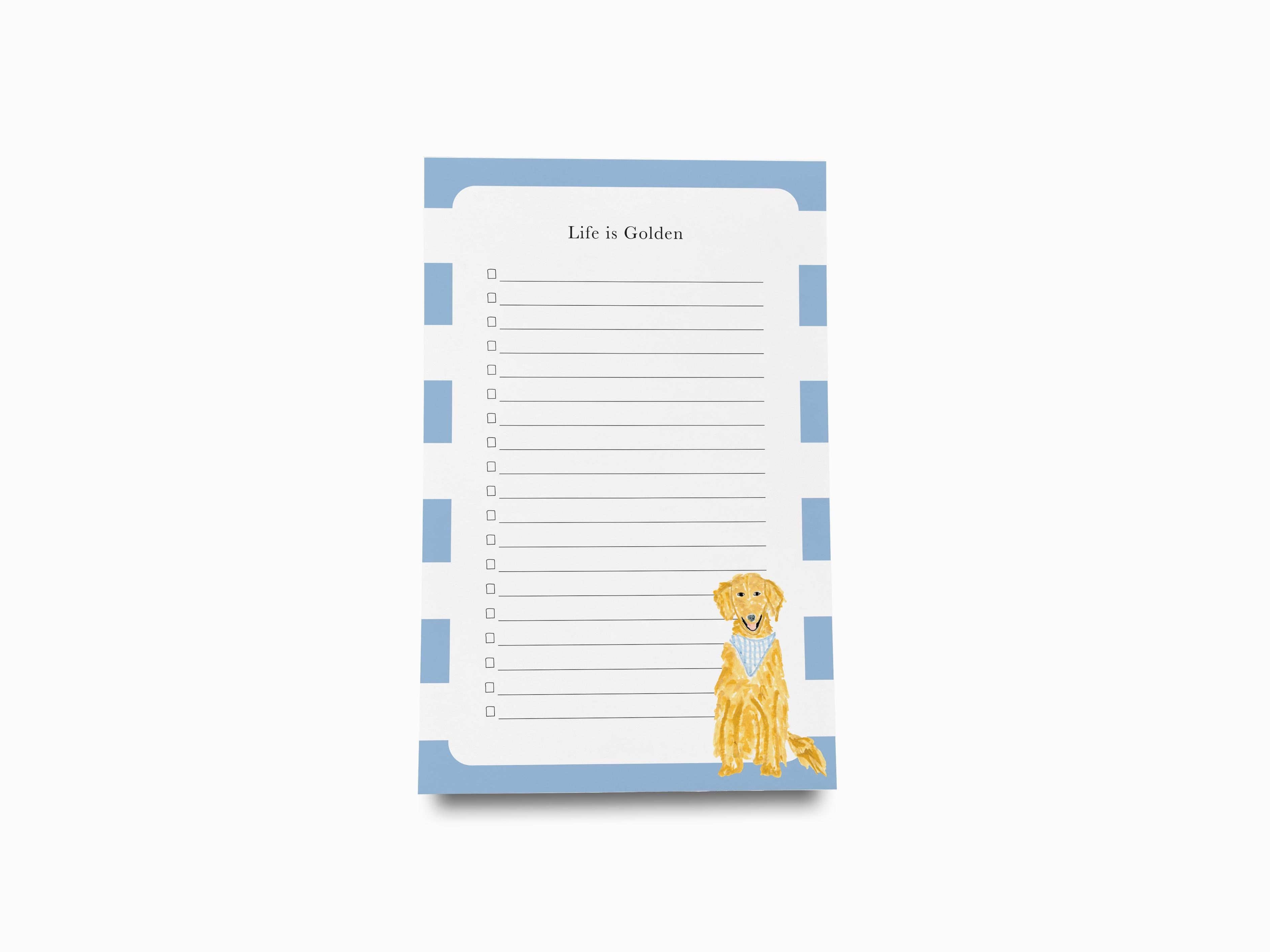 Golden Retriever Notepad-These notepads feature our hand-painted watercolor Golden Retriever, printed in the USA on a beautiful smooth stock. You choose which size you want (or bundled together for a beautiful gift set) and makes a great gift for the checklist and dog lover in your life.-The Singing Little Bird