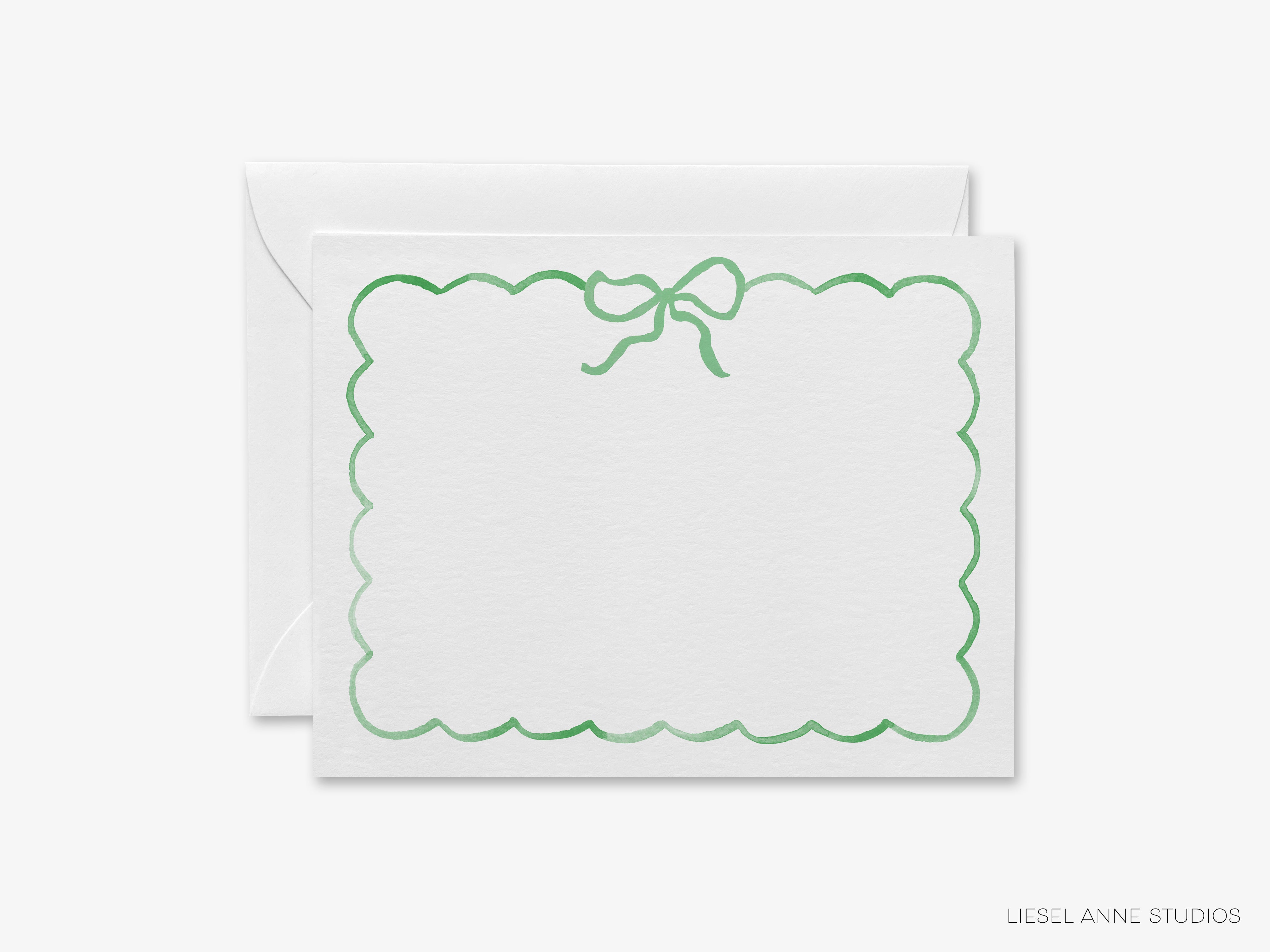Personalized Green Bow Flat Notes