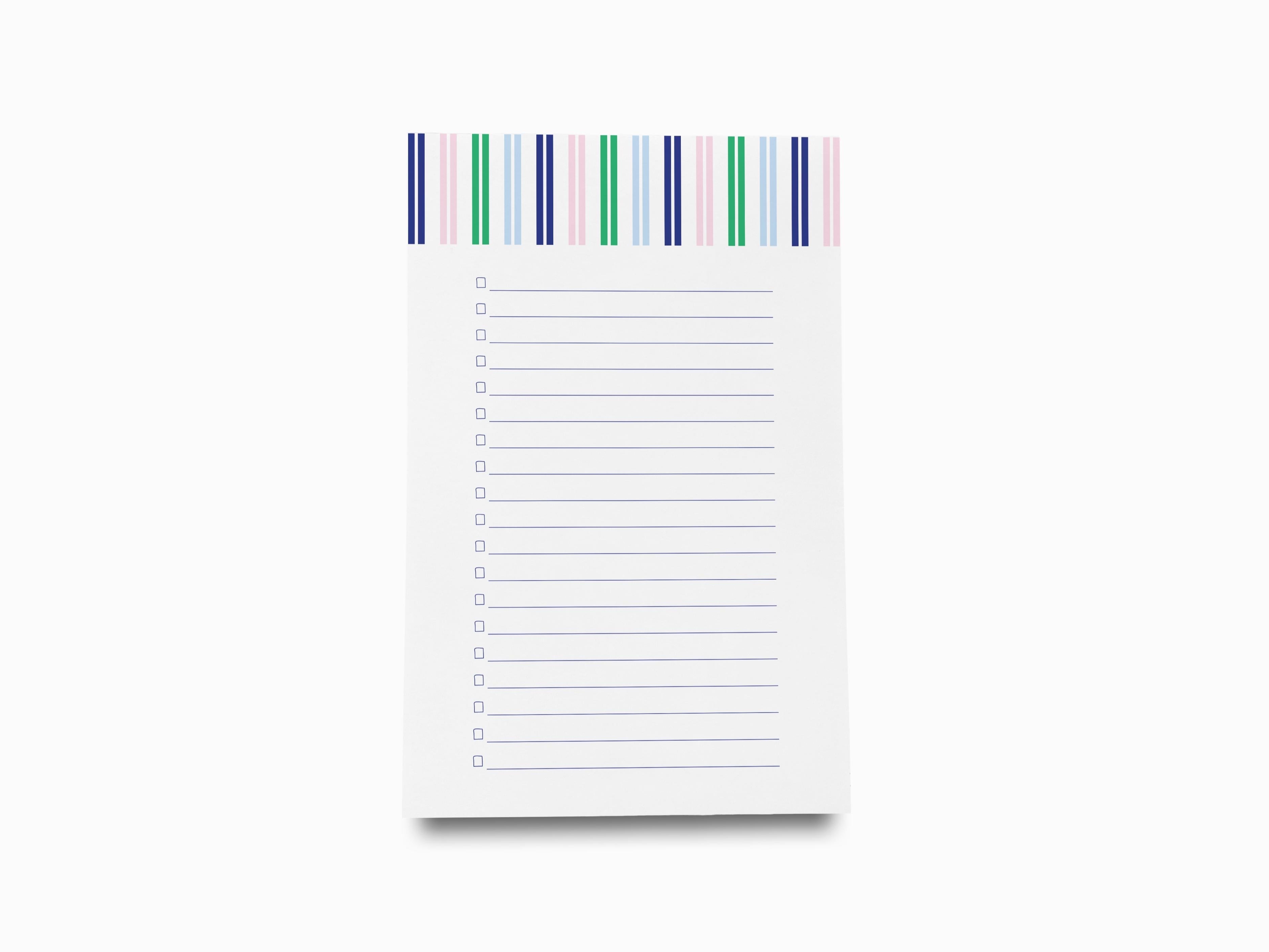 Happy Stripe Gingham Notepad-These notepads feature our hand-painted watercolor stripes and gingham, printed in the USA on a beautiful smooth stock. You choose which size you want (or bundled together for a beautiful gift set) and makes a great gift for the checklist and colorful lover in your life.-The Singing Little Bird