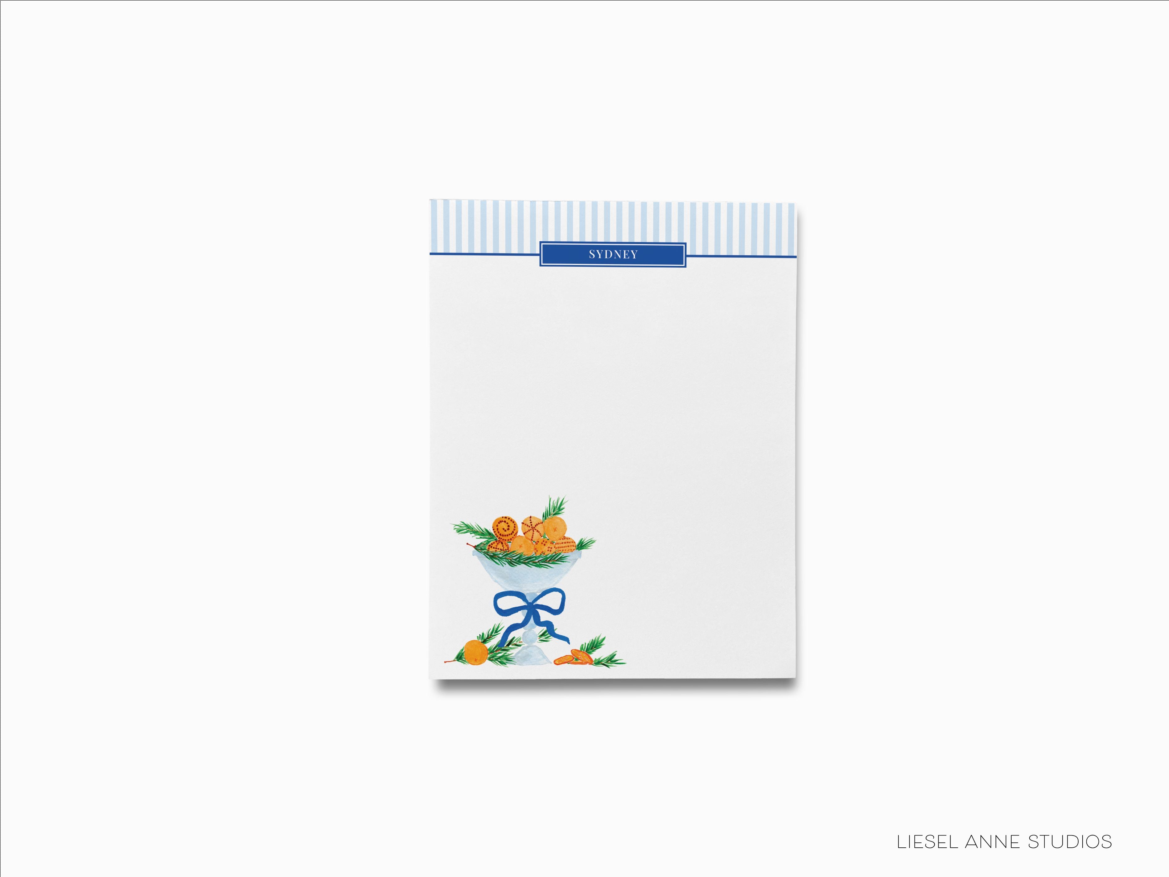 Holiday Orange Bowl Notepad-These personalized notepads feature our hand-painted watercolor Christmas Orange Bowl, printed in the USA on a beautiful smooth stock. You choose which size you want (or bundled together for a beautiful gift set) and makes a great gift for the checklist and pomander lover in your life.-The Singing Little Bird