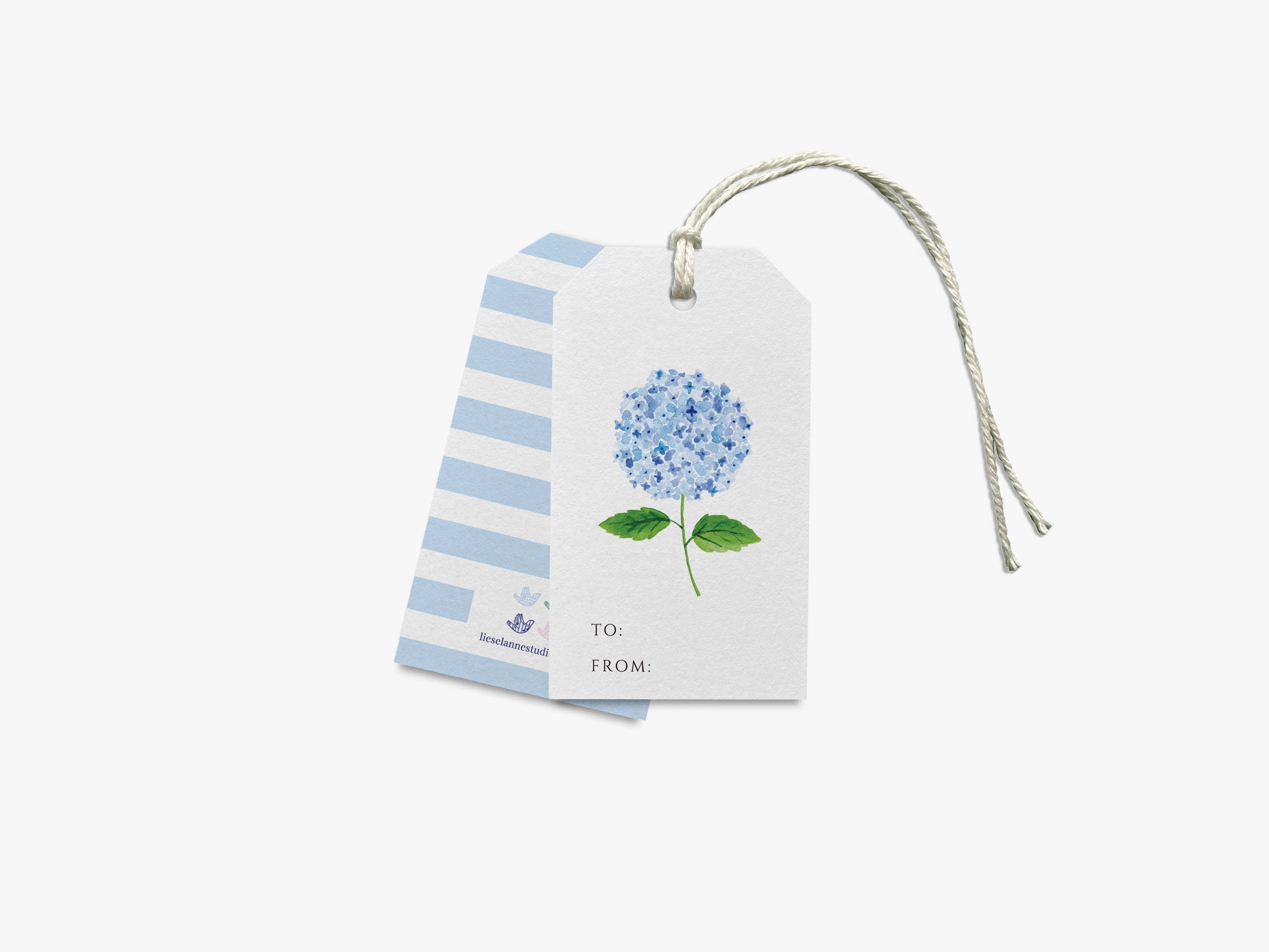 Hydrangea Gift Tags [Set of 8]-These gift tags come in sets, hole-punched with white twine and feature our hand-painted watercolor hydrangeas, printed in the USA on 120lb textured stock. They make great tags for gifting or gifts for the floral lover in your life.-The Singing Little Bird