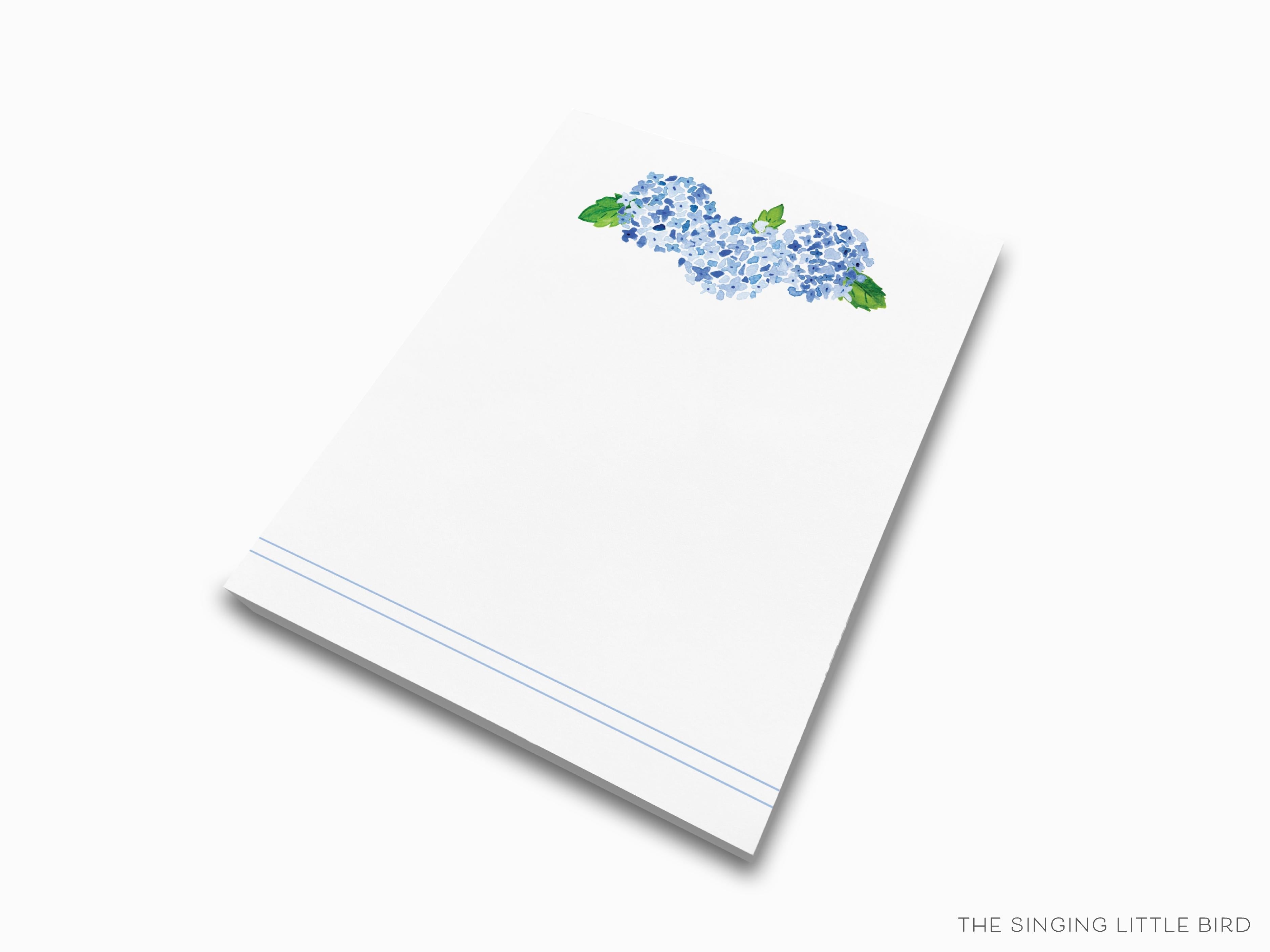 Hydrangea Notepad-These notepads feature our hand-painted watercolor Hydrangea, printed in the USA on a beautiful smooth stock. You choose which size you want (or bundled together for a beautiful gift set) and makes a great gift for the checklist and floral lover in your life.-The Singing Little Bird