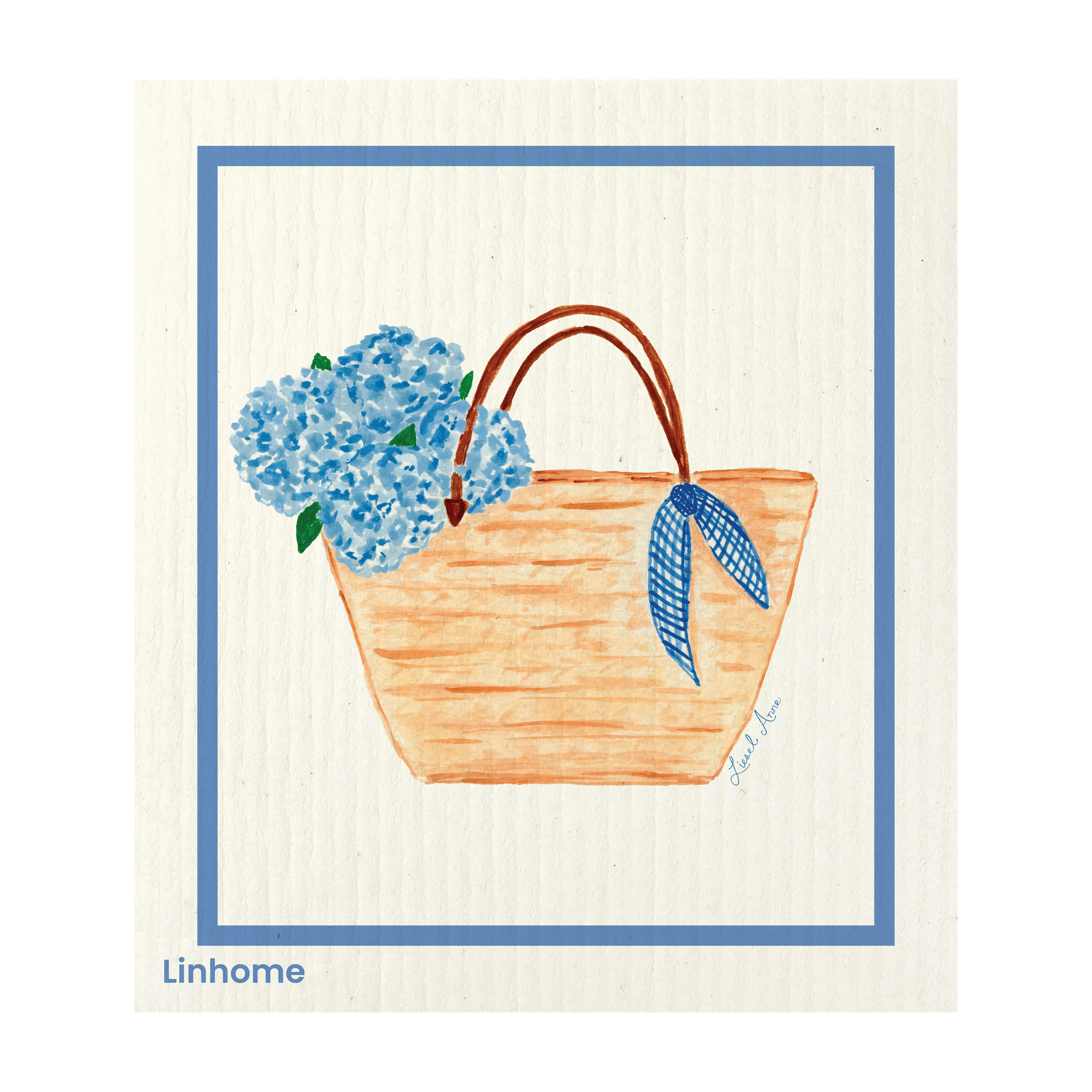 Blue Hydrangea – Linhome x Liesel Anne Swedish Dishcloths (4 Pack)