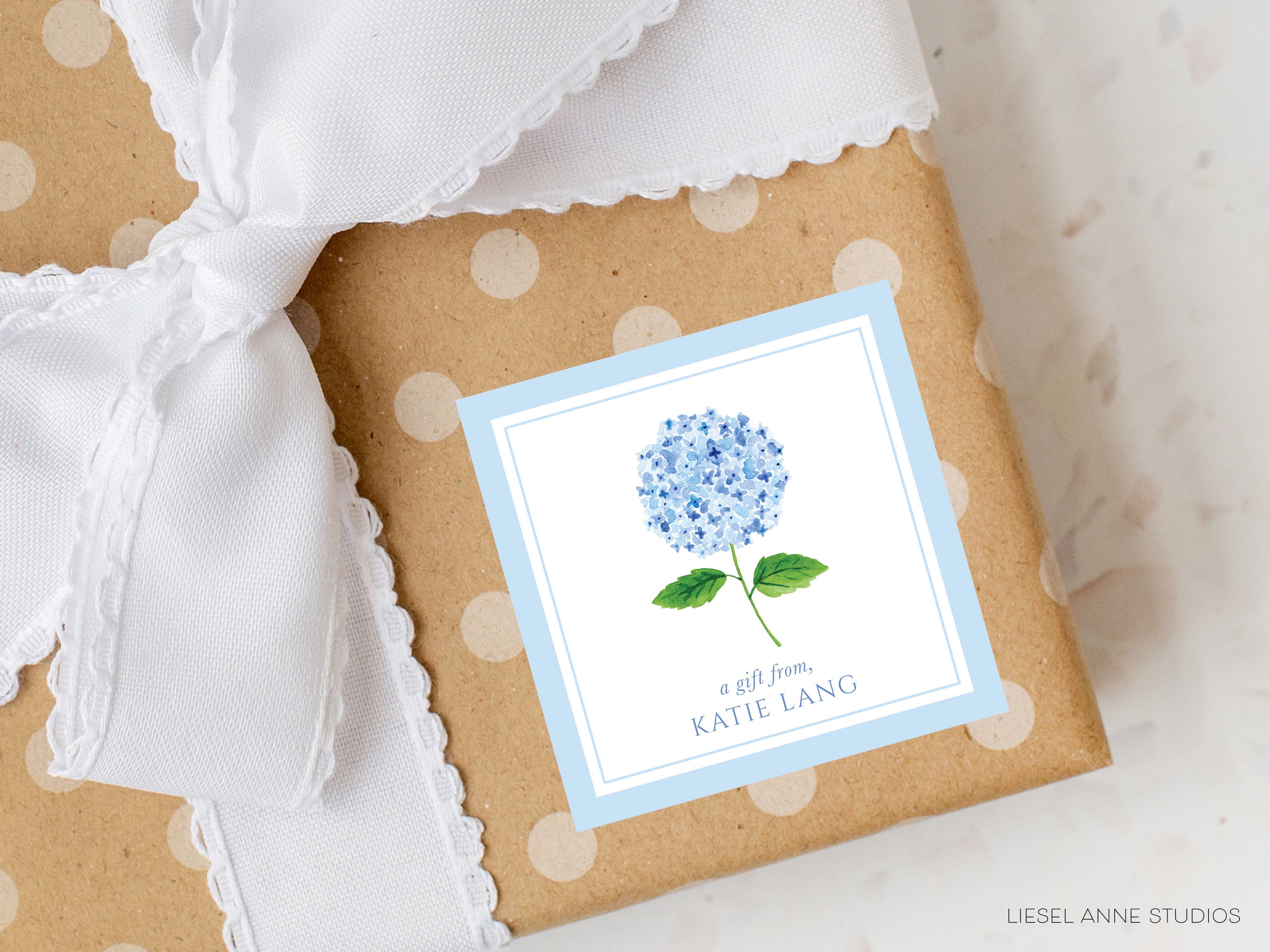 Hydrangea Personalized Gift Stickers