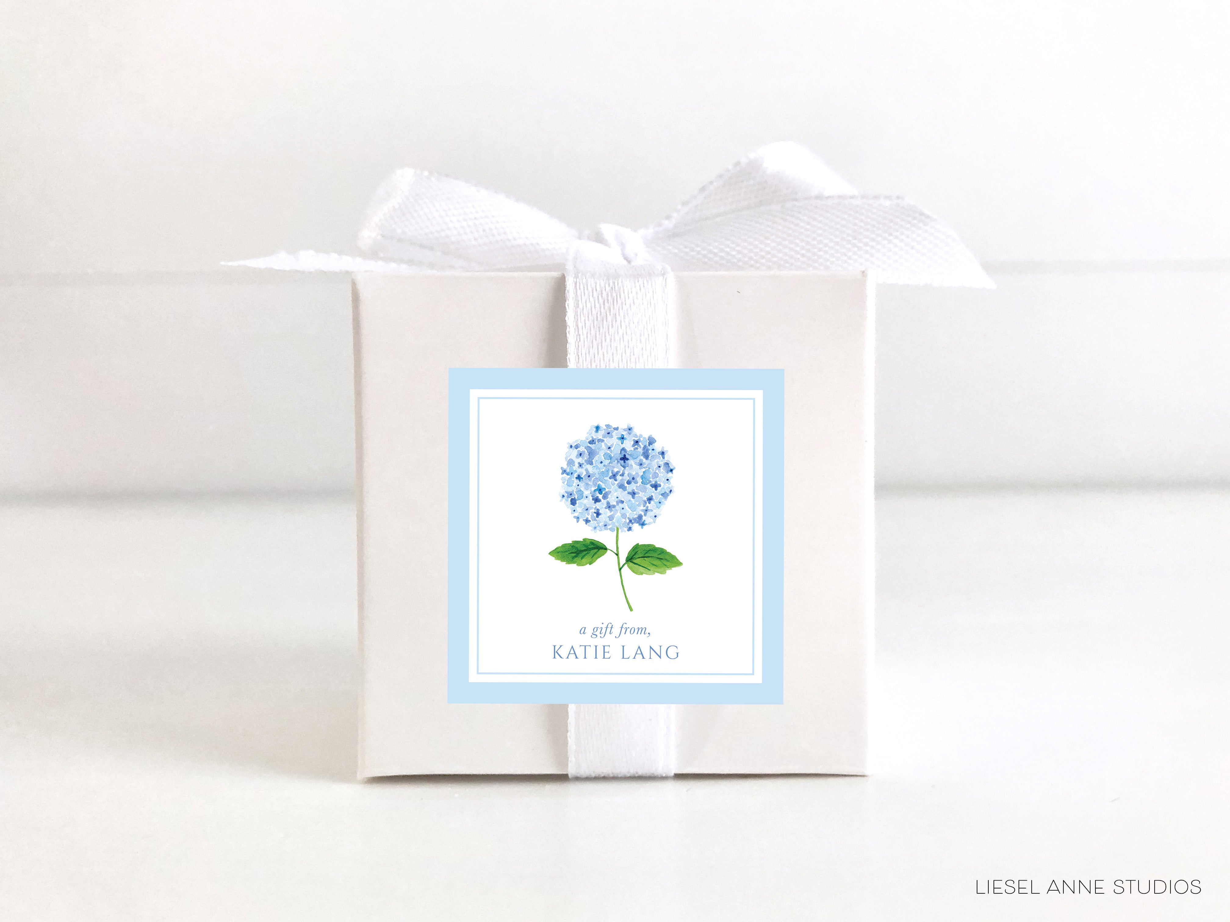 Hydrangea Personalized Gift Stickers