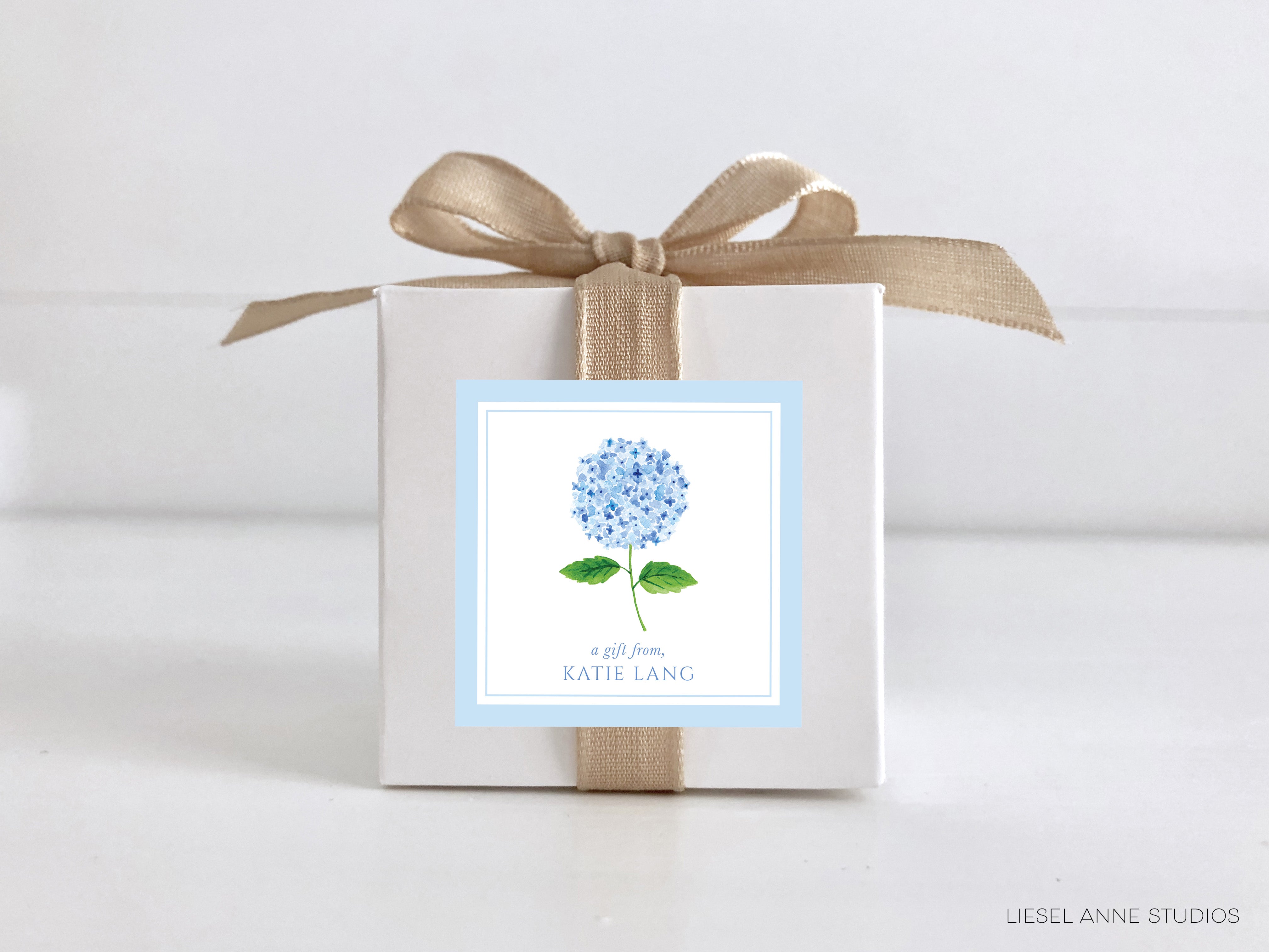 Hydrangea Personalized Gift Stickers