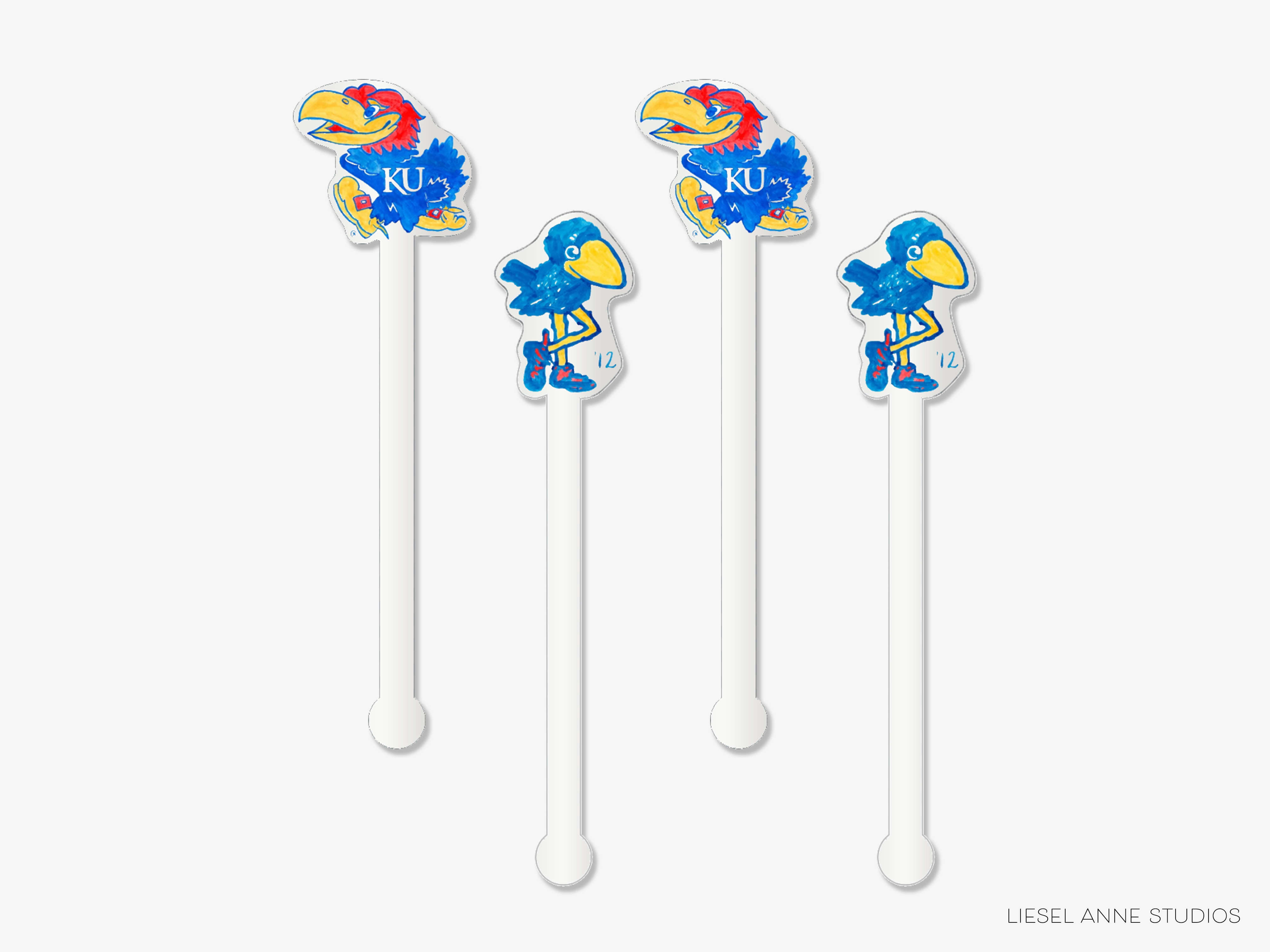 Kansas Jayhawks Acrylic Drink Stir Sticks | Officially Licensed