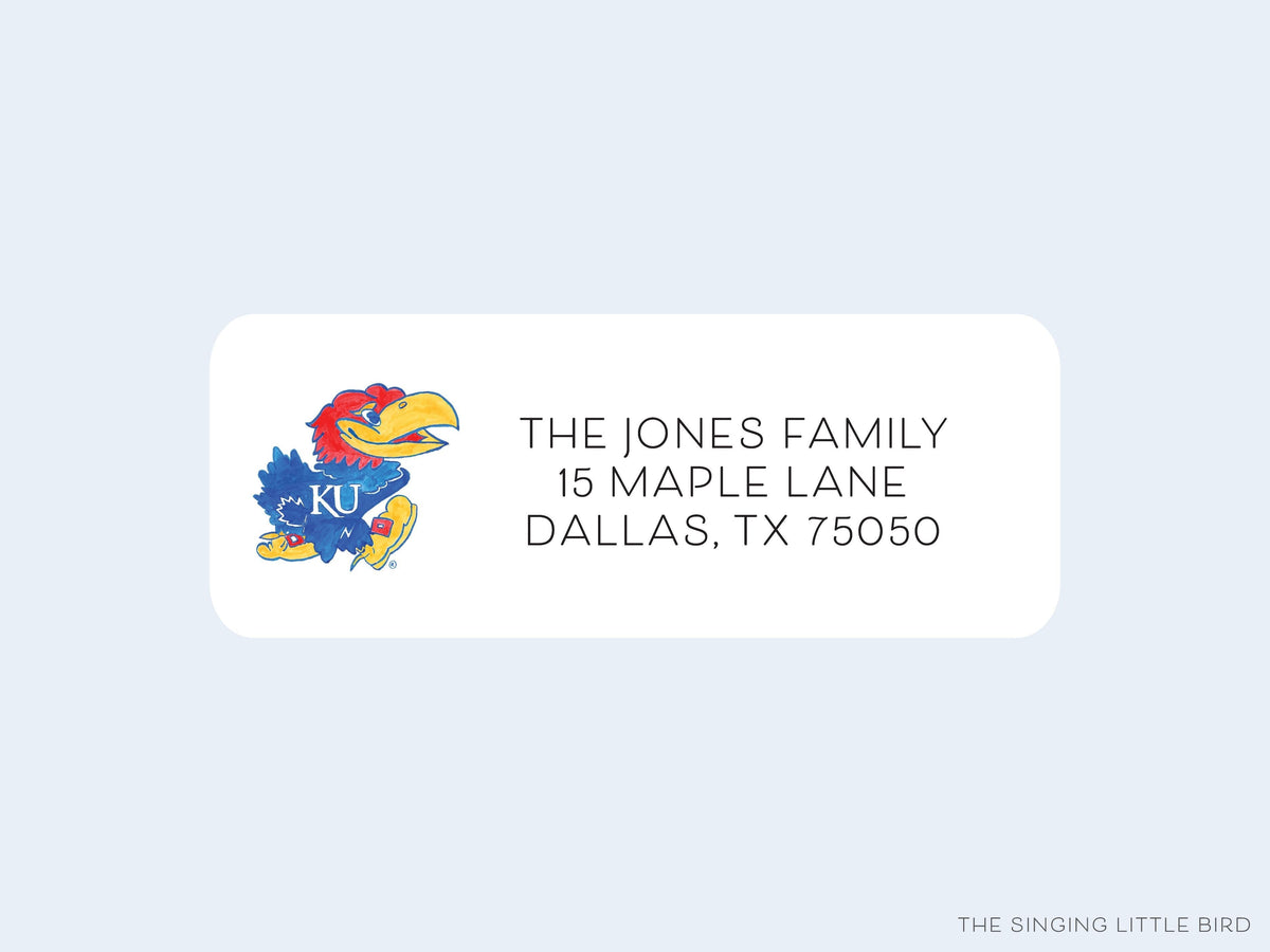 Kansas Jayhawk Return Address Labels | Liesel Anne Studios