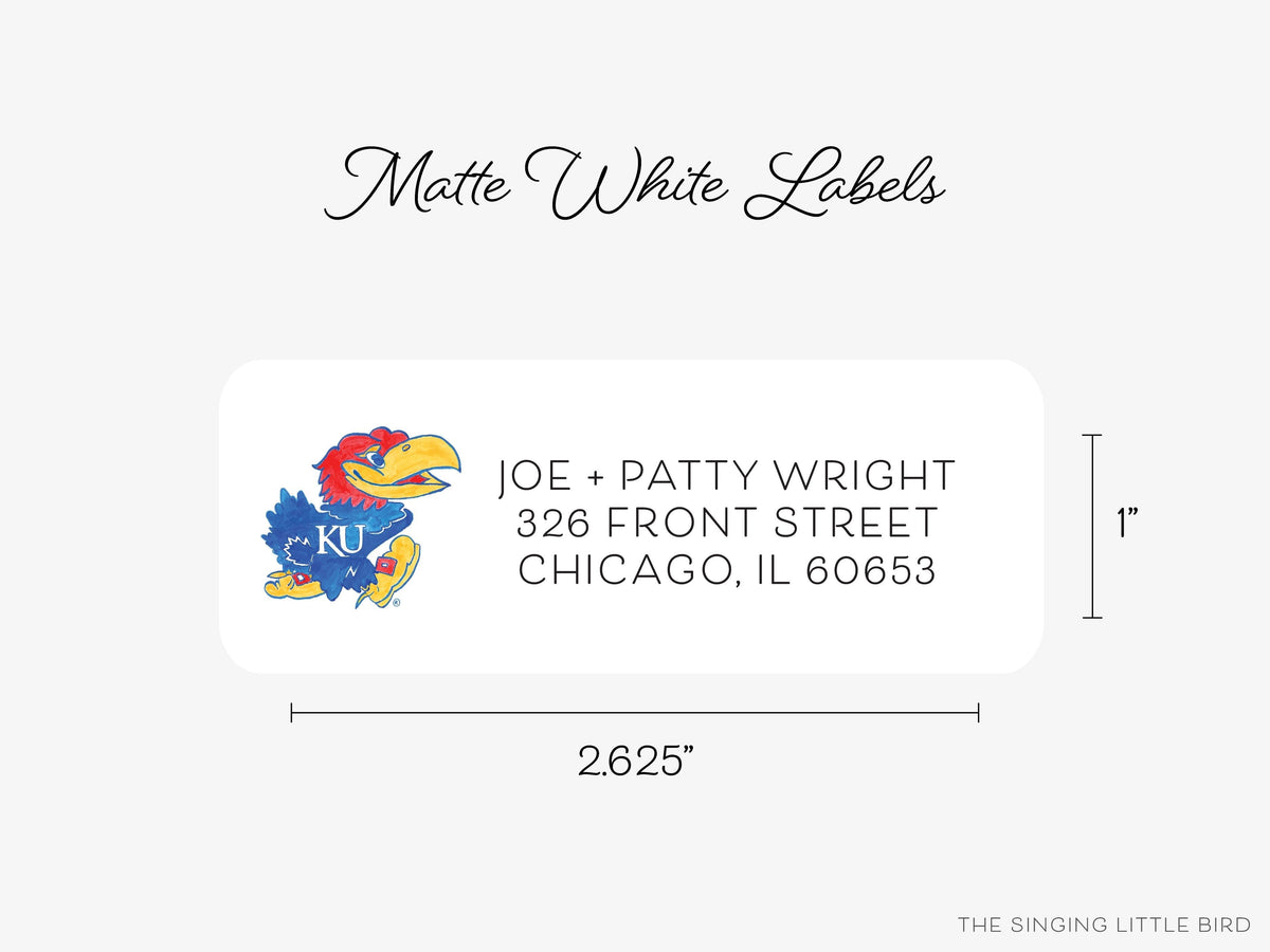 Kansas Jayhawk Return Address Labels | Liesel Anne Studios