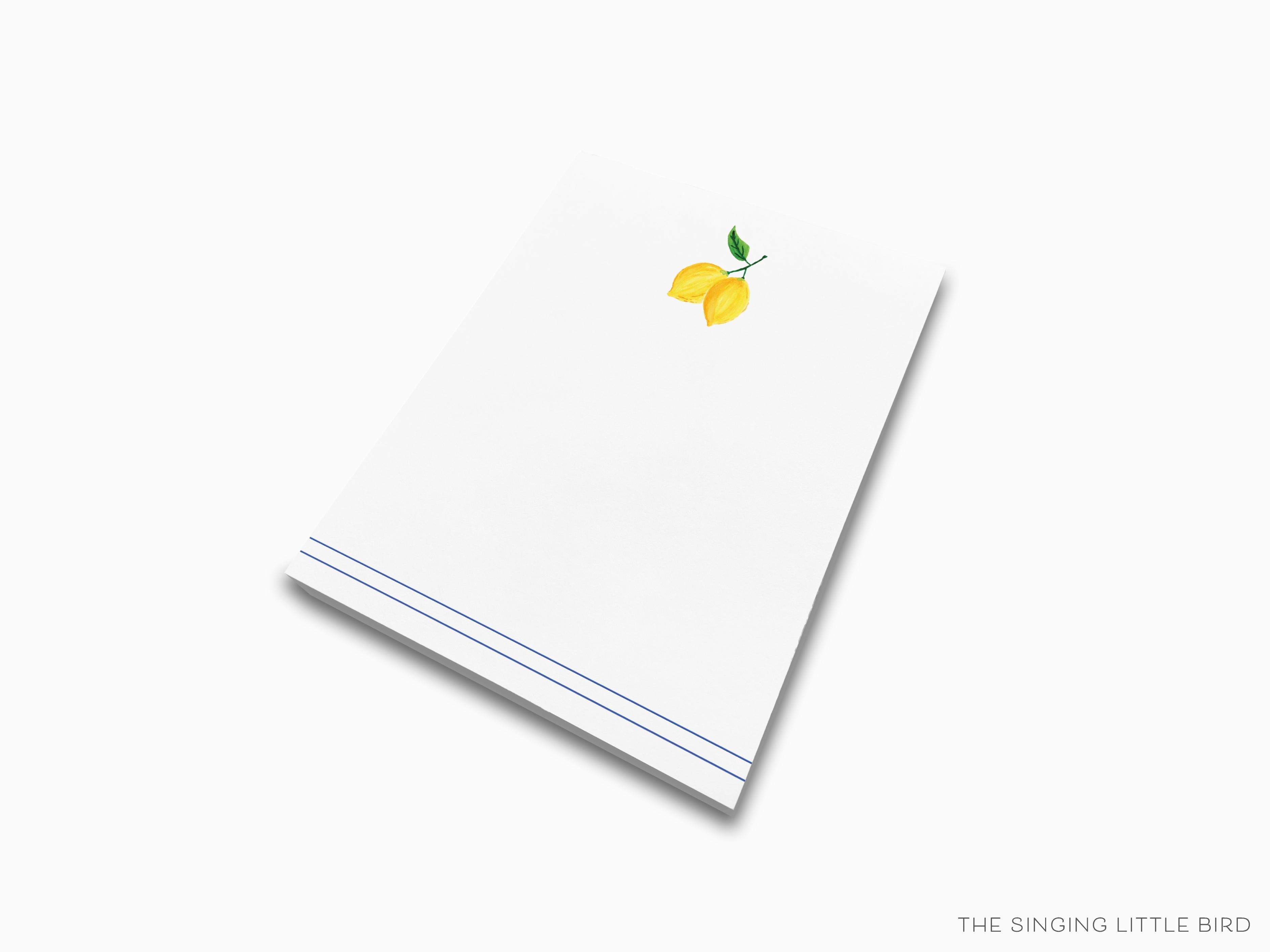 Lemon Notepad-These notepads feature our hand-painted watercolor lemons, printed in the USA on a beautiful smooth stock. You choose which size you want (or bundled together for a beautiful gift set) and makes a great gift for the checklist and citrus lover in your life.-The Singing Little Bird