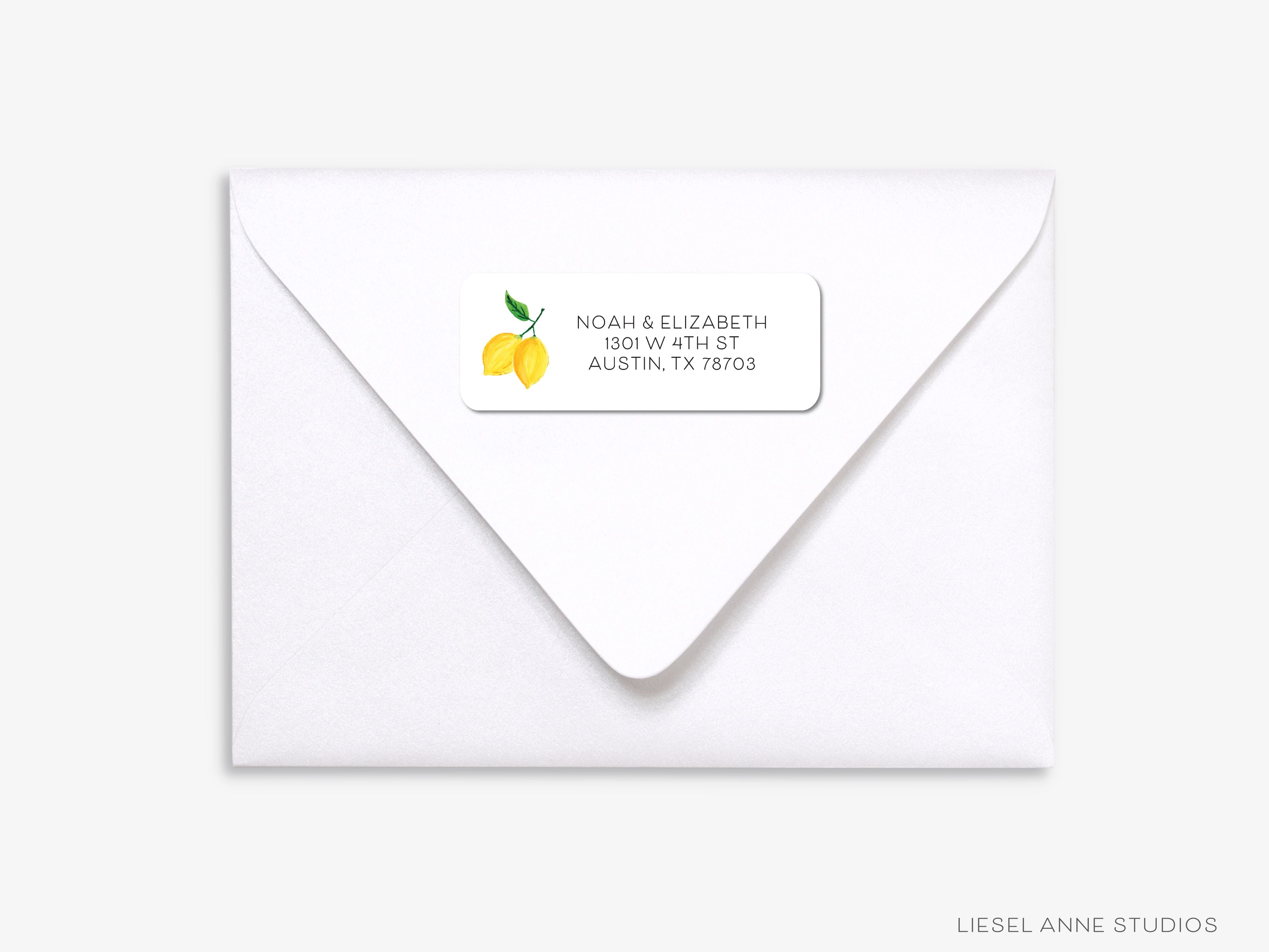 Lemon Return Address Labels-These personalized return address labels are 2.625" x 1" and feature our hand-painted watercolor lemon, printed in the USA on beautiful matte finish labels. These make great gifts for yourself or the citrus lover.-The Singing Little Bird