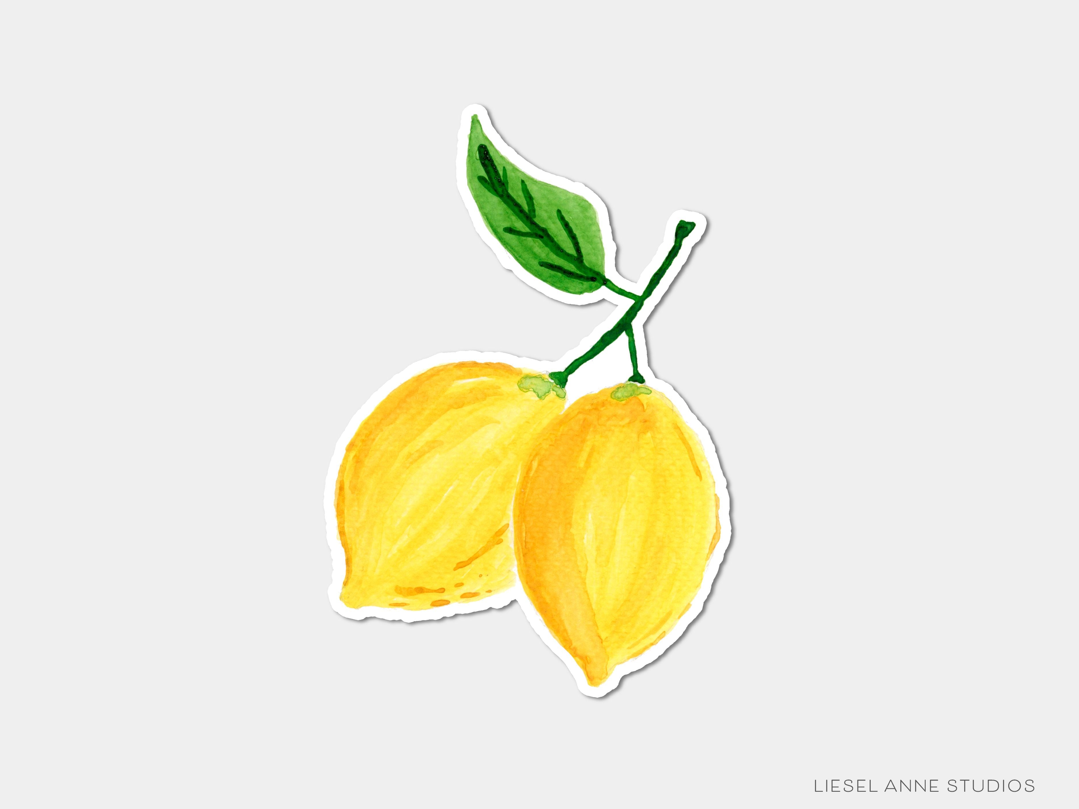 Lemon Vinyl Sticker-These weatherproof die cut stickers feature our hand-painted watercolor lemon, making great laptop or water bottle stickers or gifts for the citrus in your life.-The Singing Little Bird