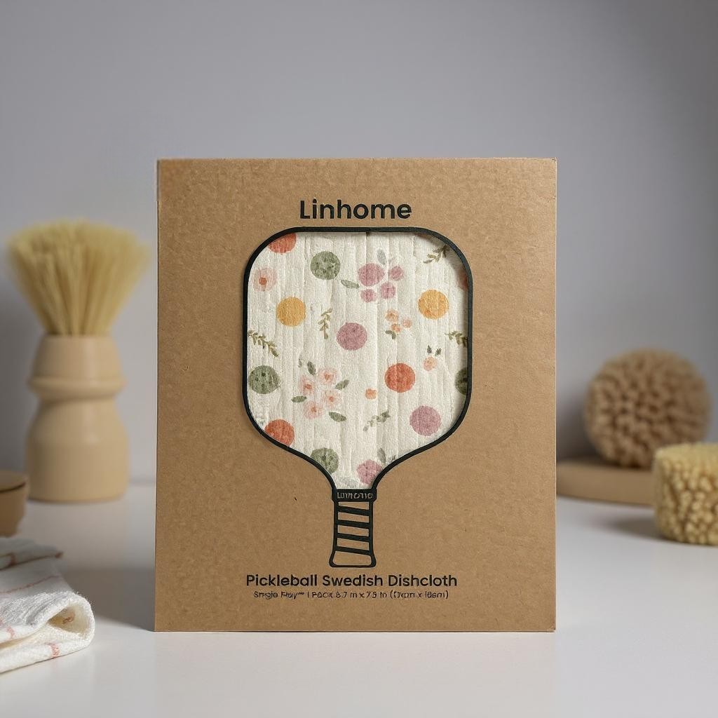Linhome Pickleball Swedish Dishcloth- Floral Ball- 1 Pack