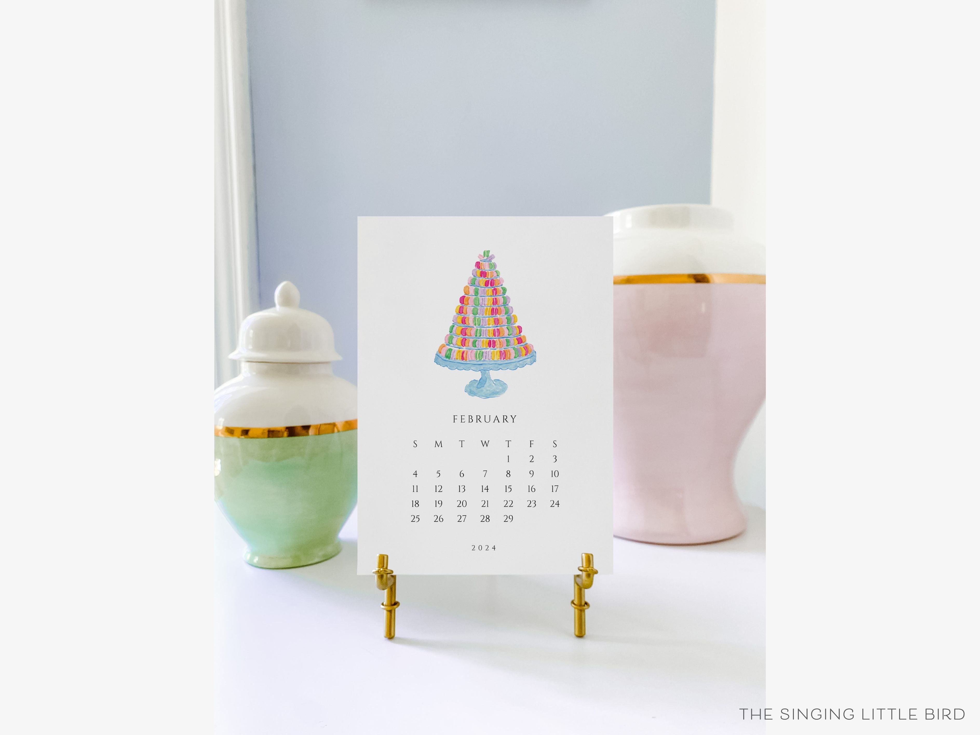 Little Joys 2024 Watercolor Desk Calendar-These calendars feature our hand-painted watercolor various art prints for each month, printed in the USA on a beautiful high quality 120lb paper with an eggshell finish. They come with beautifully designed backs that can be used as art prints and makes a great gift for the desktop calendar lover in your life.-The Singing Little Bird