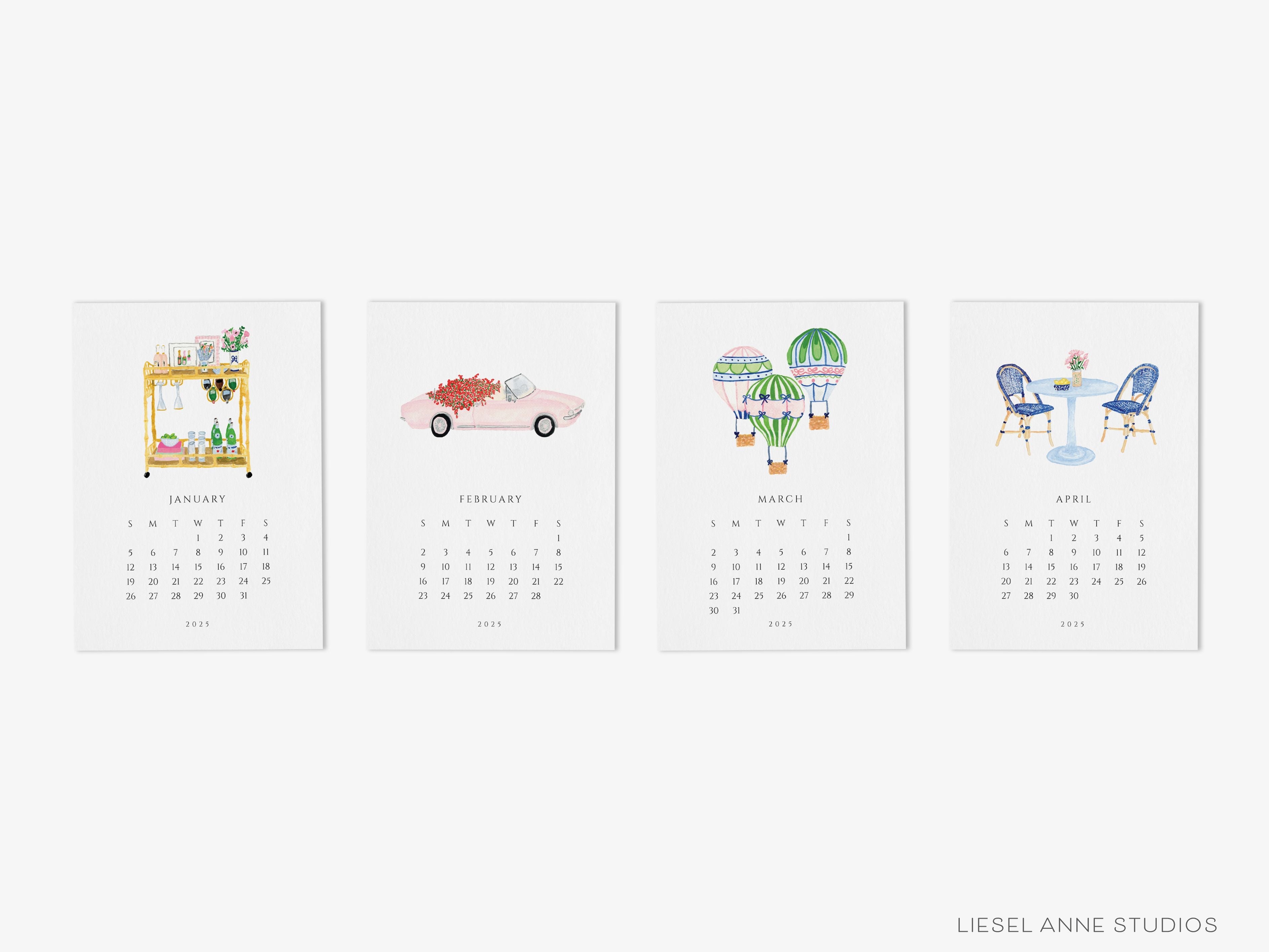 Little Joys 2025 Watercolor Desk Calendar-These calendars feature our hand-painted watercolor various art prints for each month, printed in the USA on a beautiful high quality 120lb paper with an eggshell finish. They come with beautifully designed backs that can be used as art prints and makes a great gift for the desktop calendar lover in your life.-The Singing Little Bird