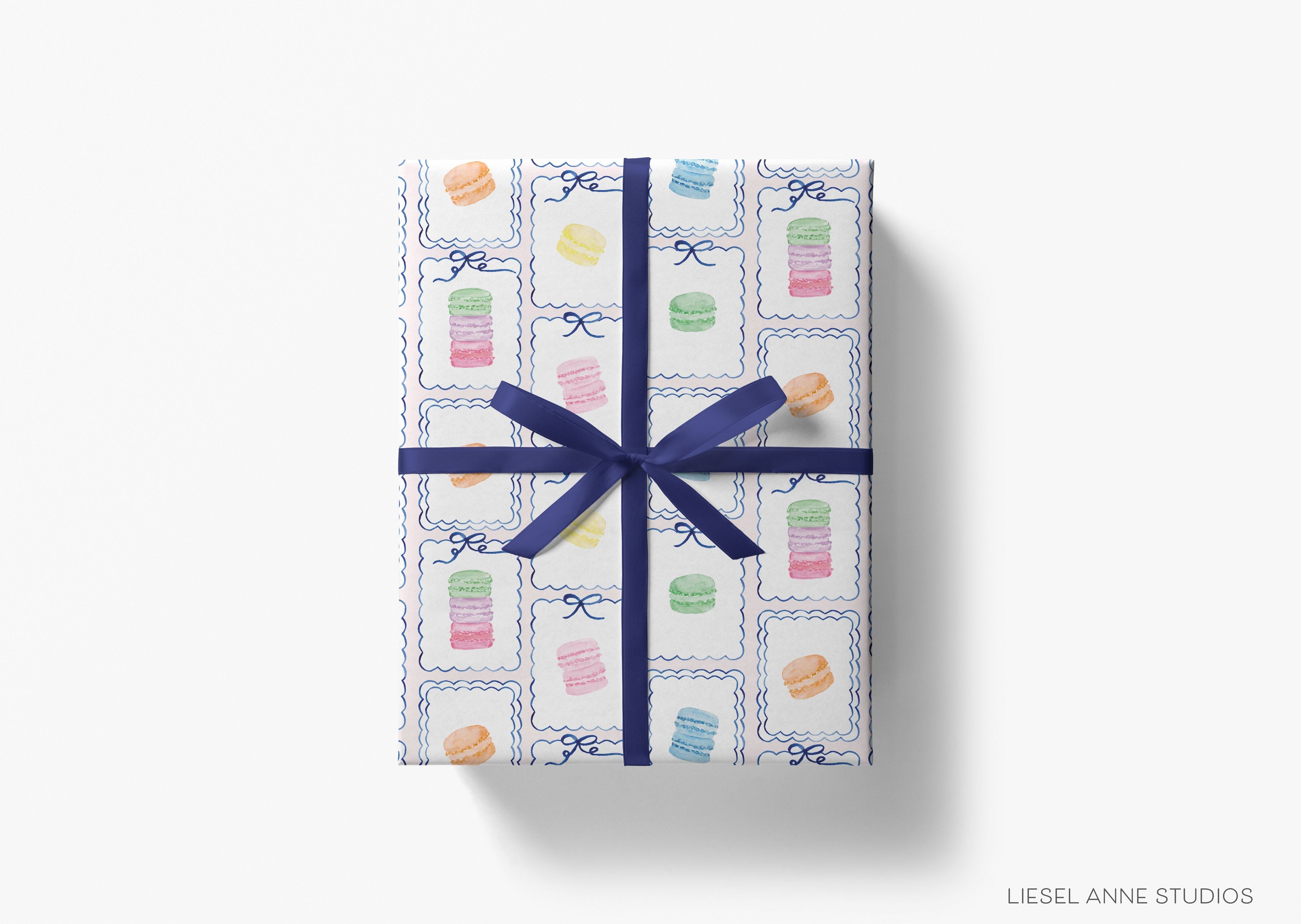 Macaron Gift Wrap-This matte finish gift wrap features our hand painted watercolor macarons, making a perfect wrapping paper for a birthday or special celebration.-The Singing Little Bird