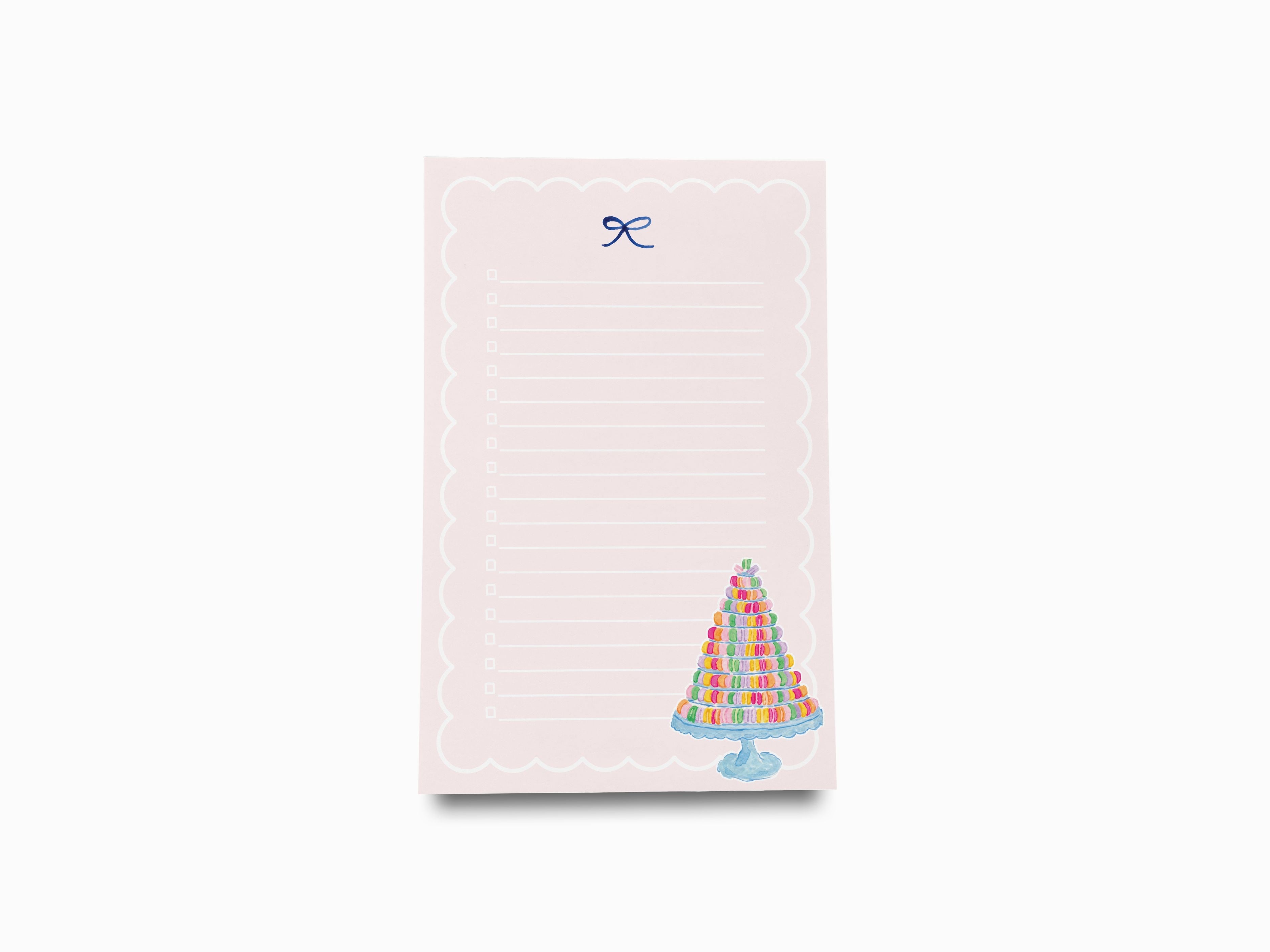 Macaron Notepad-These notepads feature our hand-painted watercolor Macaron tower, printed in the USA on a beautiful smooth stock. You choose which size you want (or bundled together for a beautiful gift set) and makes a great gift for the checklist and French pastry lover in your life.-The Singing Little Bird