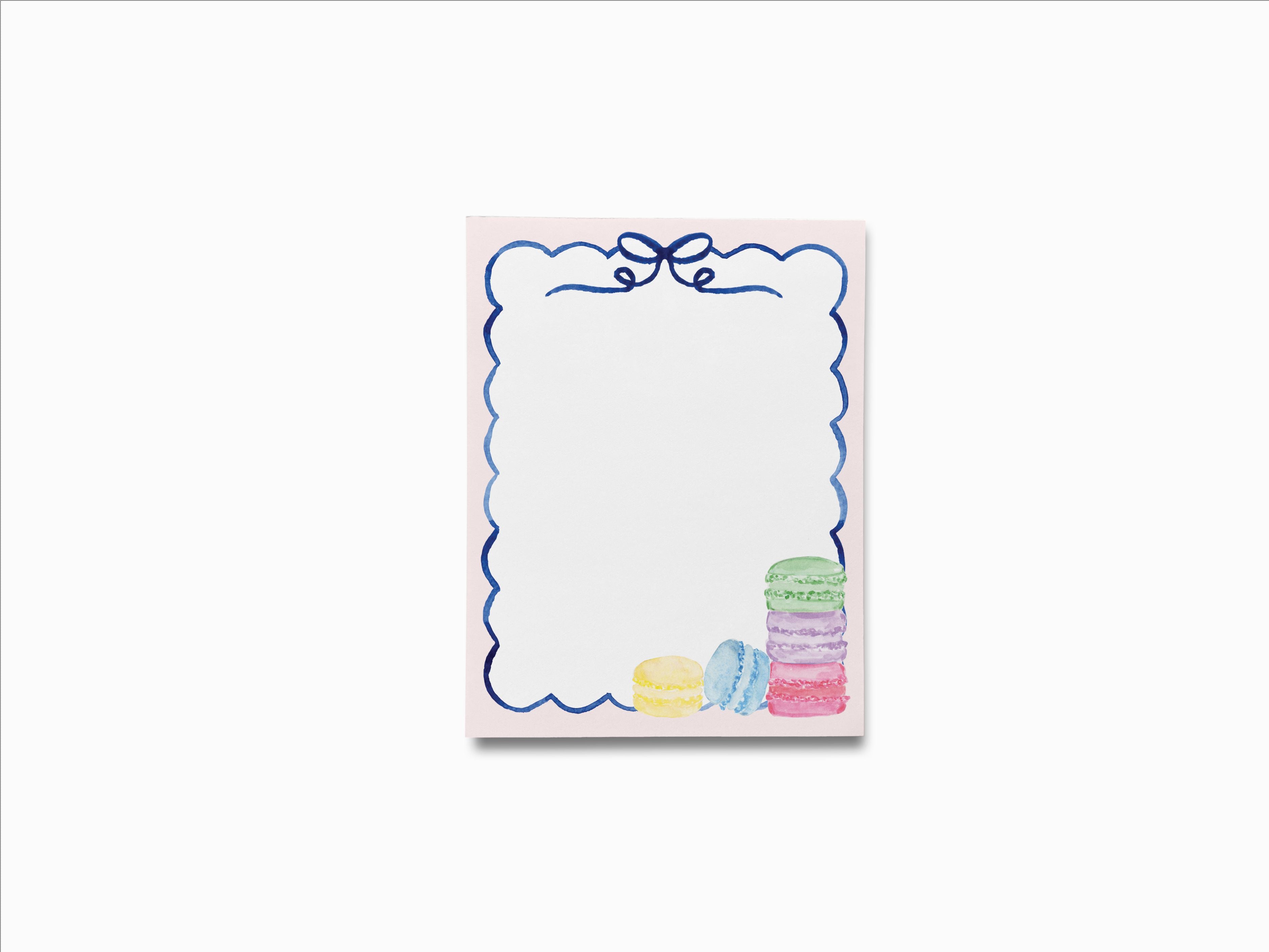 Macaron Notepad-These notepads feature our hand-painted watercolor Macaron tower, printed in the USA on a beautiful smooth stock. You choose which size you want (or bundled together for a beautiful gift set) and makes a great gift for the checklist and French pastry lover in your life.-The Singing Little Bird