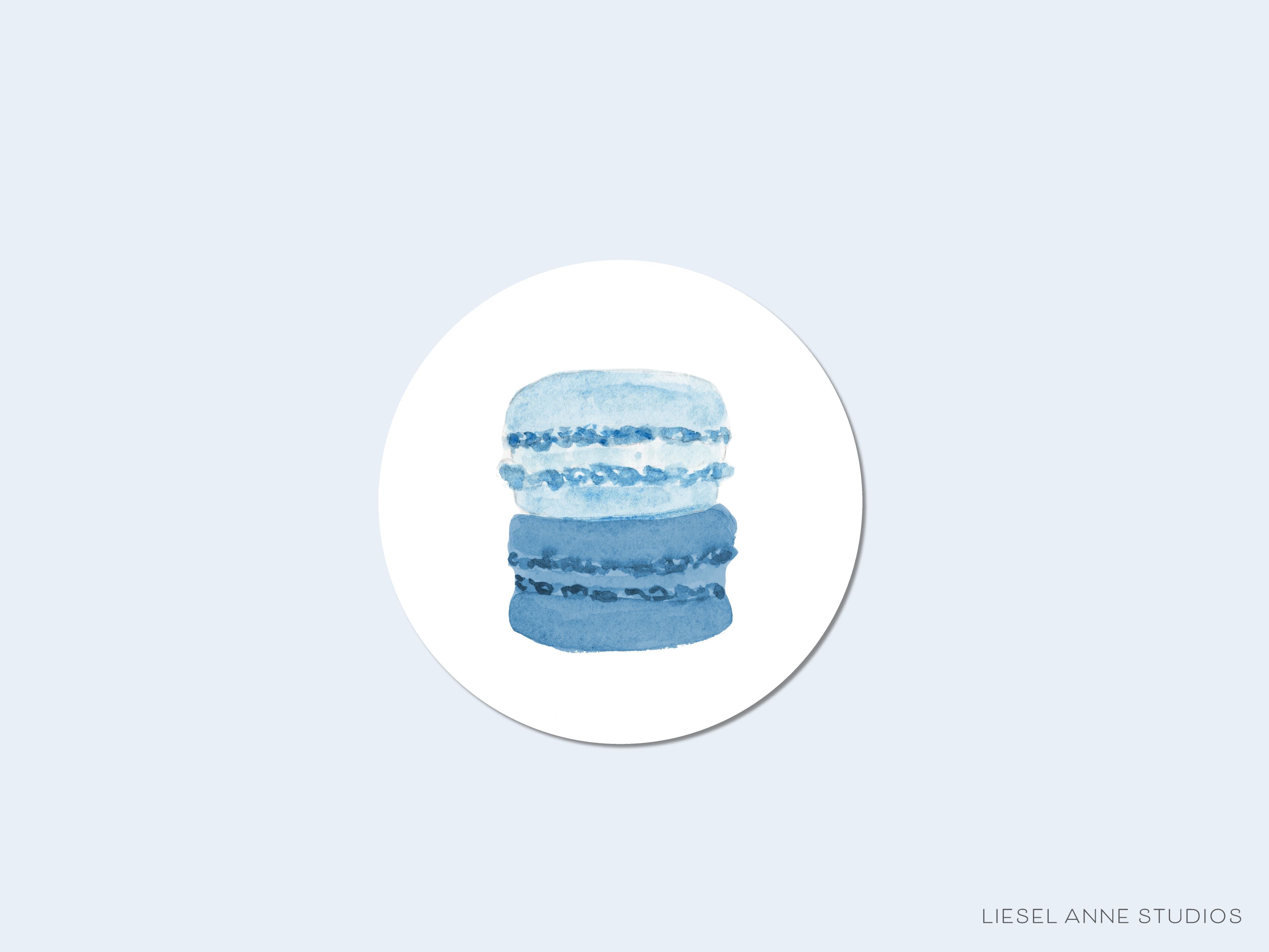 Macaron Stack Duo Round Stickers-These matte round stickers feature our hand-painted watercolor macaron stack duo, making great envelope seals or gifts for the French pastry lover in your life.-The Singing Little Bird