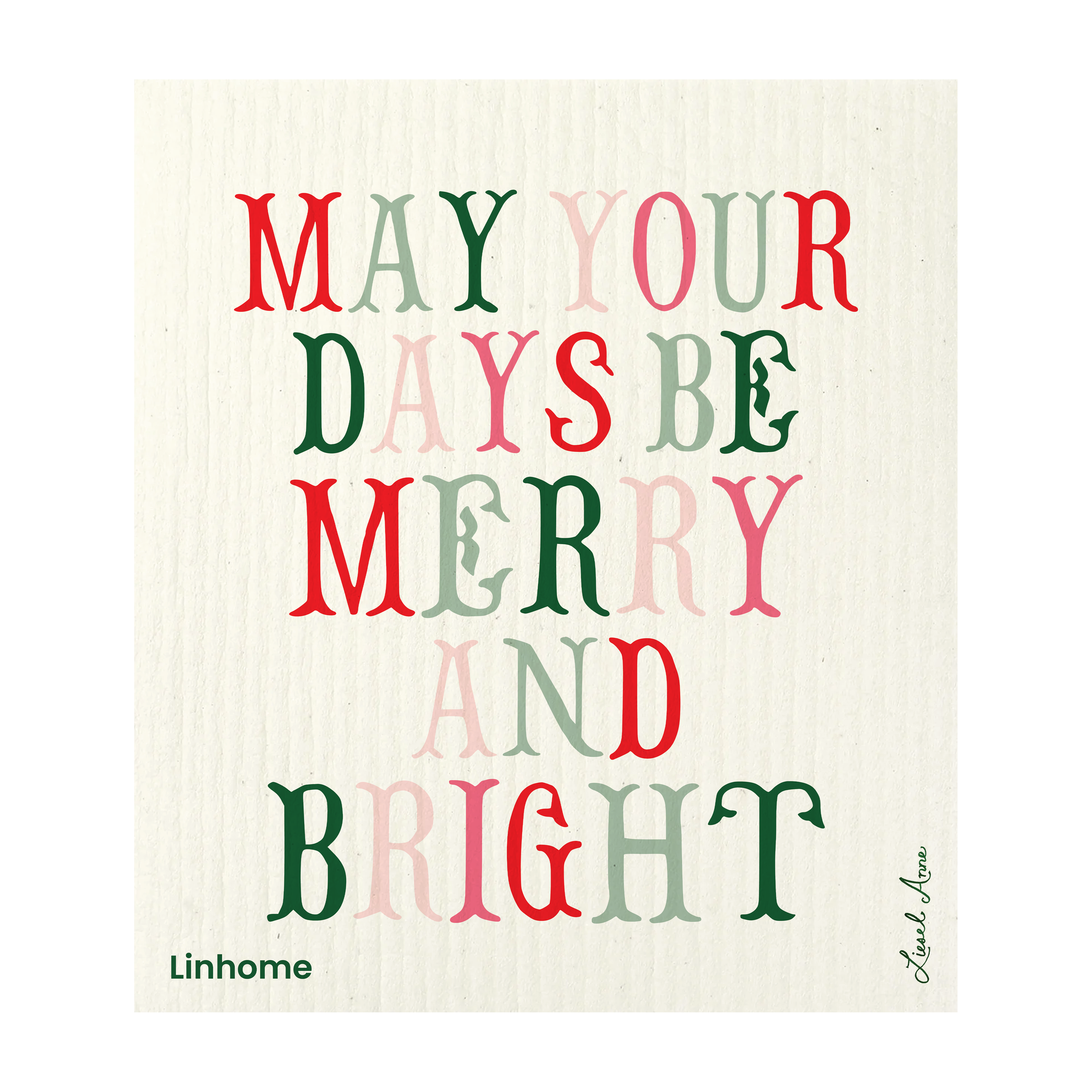 Holiday Classic Collection Merry and Bright- Linhome x Liesel Anne Swedish Dishcloths - 1 Pack