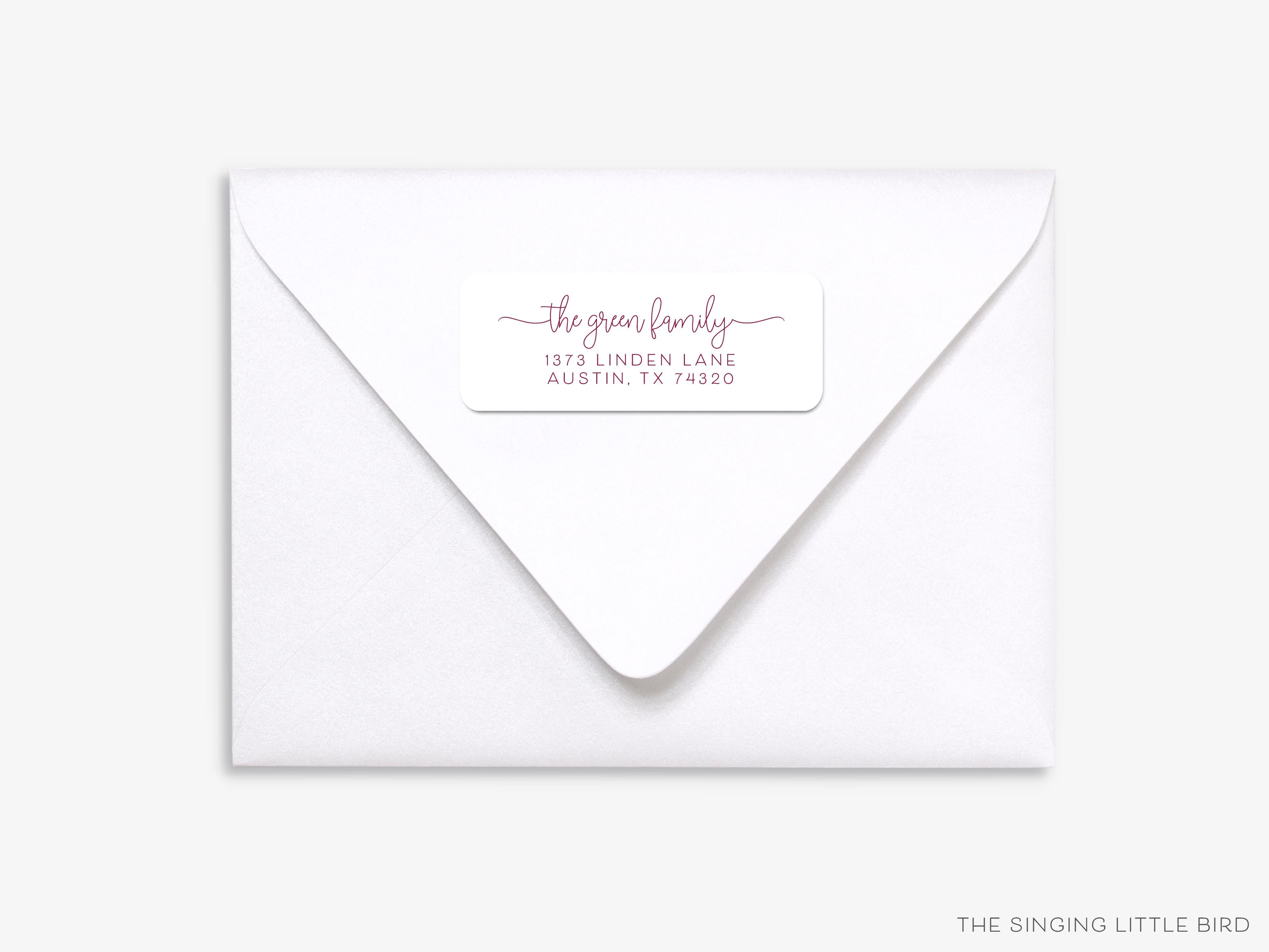 Modern Script Return Address Labels-These personalized return address labels are 2.625" x 1" and feature our hand-painted watercolor modern script, printed in the USA on beautiful matte finish labels. These make great gifts for yourself or the modern lover.-The Singing Little Bird