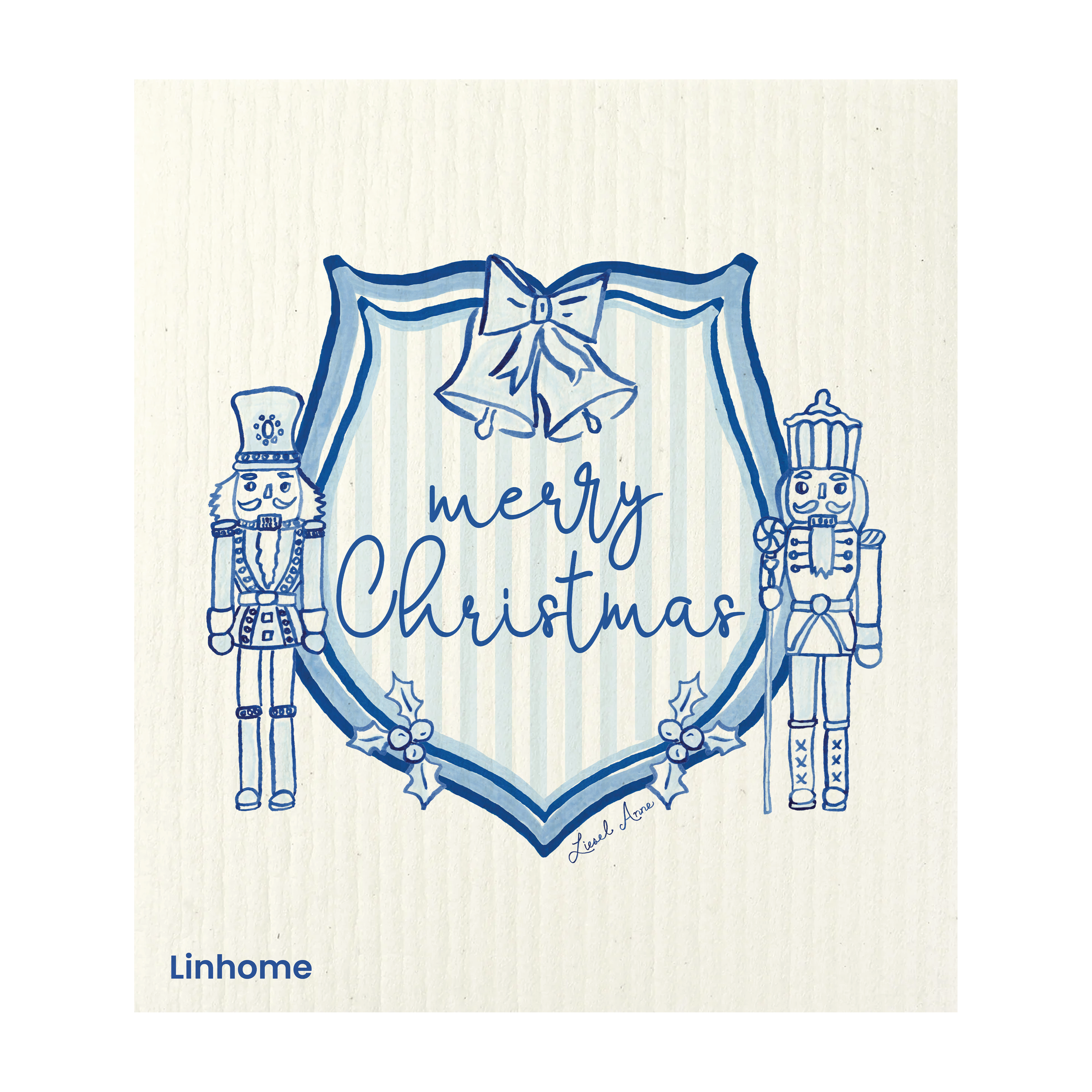 Holiday Nutcracker Collection Merry Nutcrackers Duo- Linhome x Liesel Anne Swedish Dishcloths - 1 Pack