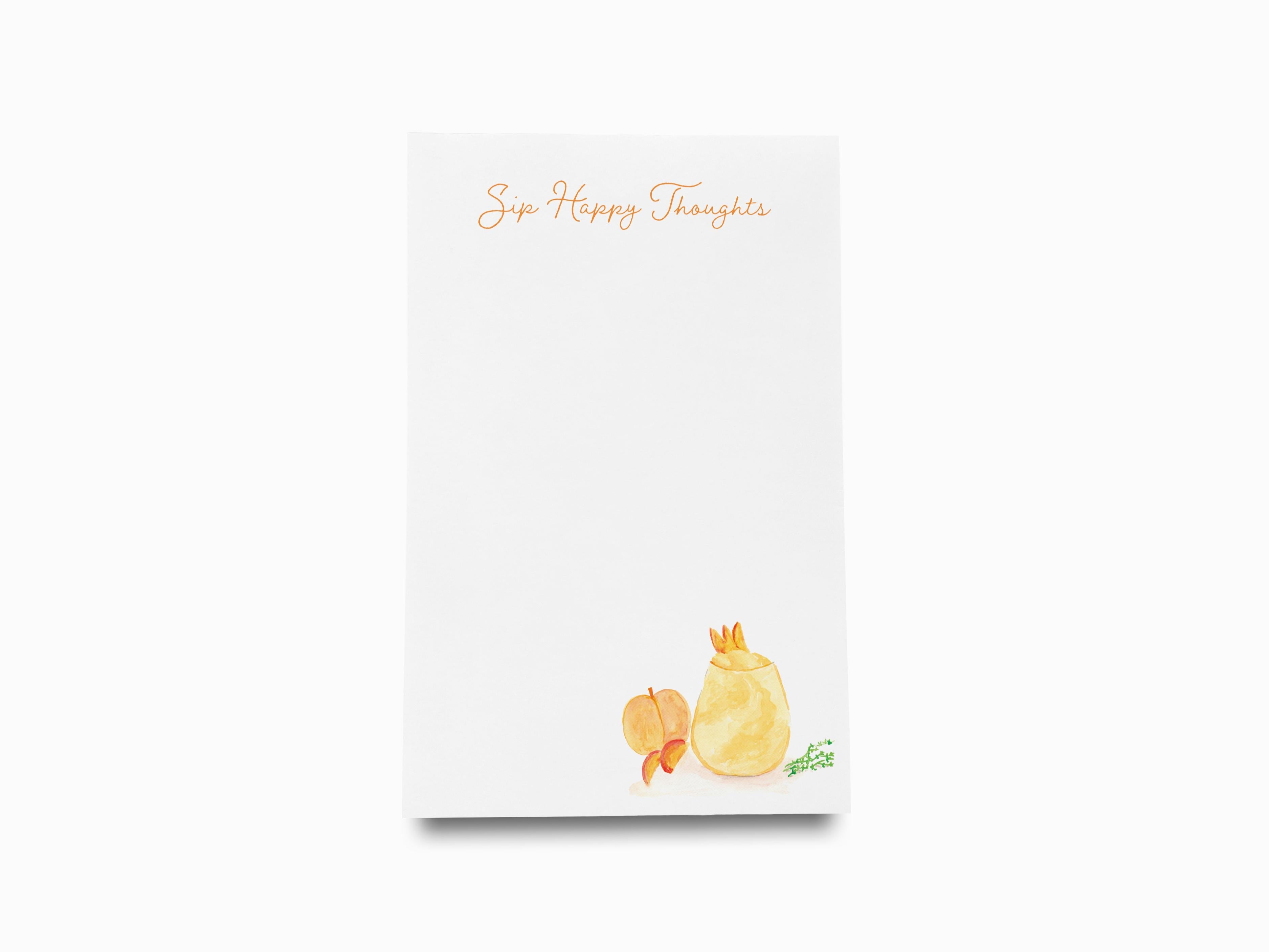 Peach Bellini Cocktail Notepad-These notepads feature our hand-painted watercolor peach and cocktail glass, printed in the USA on a beautiful smooth stock. You choose which size you want (or bundled together for a beautiful gift set) and makes a great gift for the checklist and cocktail lover in your life.-The Singing Little Bird