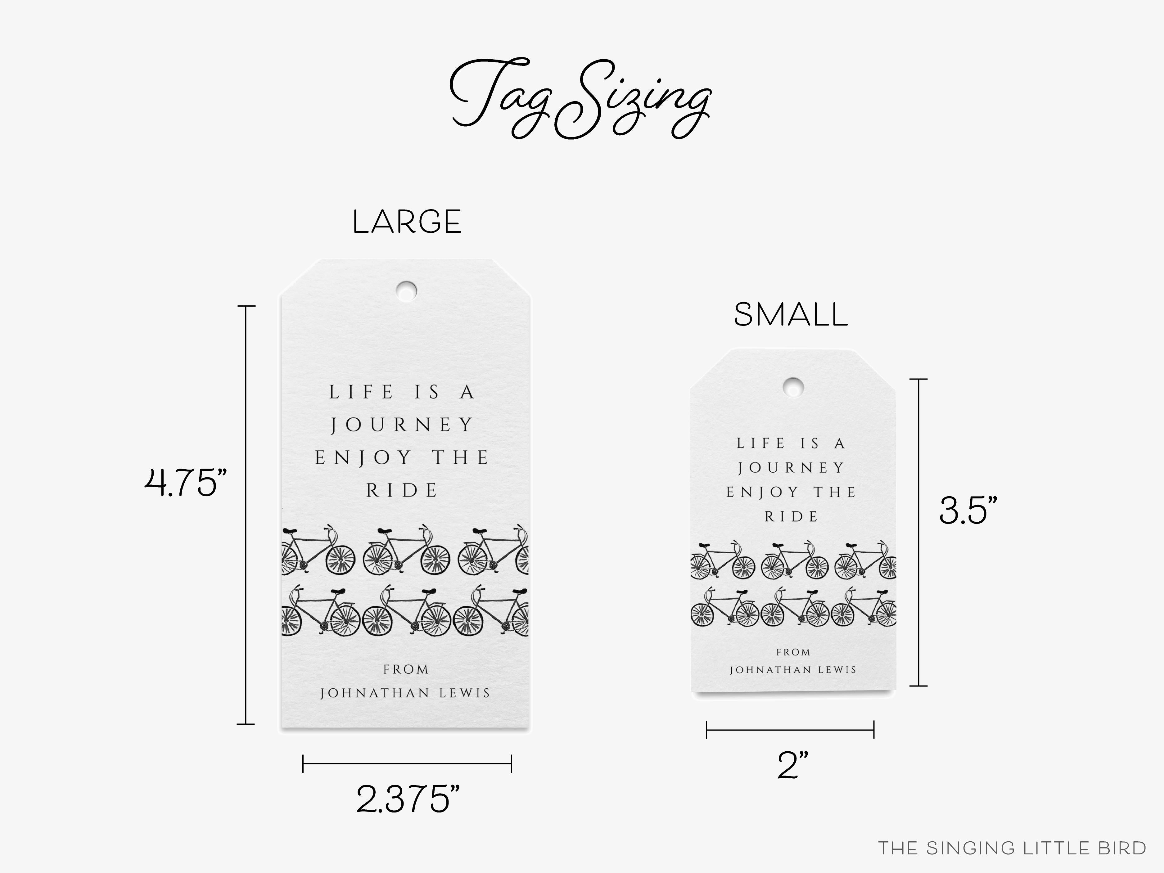 Personalized Bicycle Gift Tags-These gift tags come in sets, hole-punched with white twine and feature our hand-painted watercolor bicycle, printed in the USA on 120lb textured stock. They make great tags for gifting or gifts for the bike lover in your life.-The Singing Little Bird