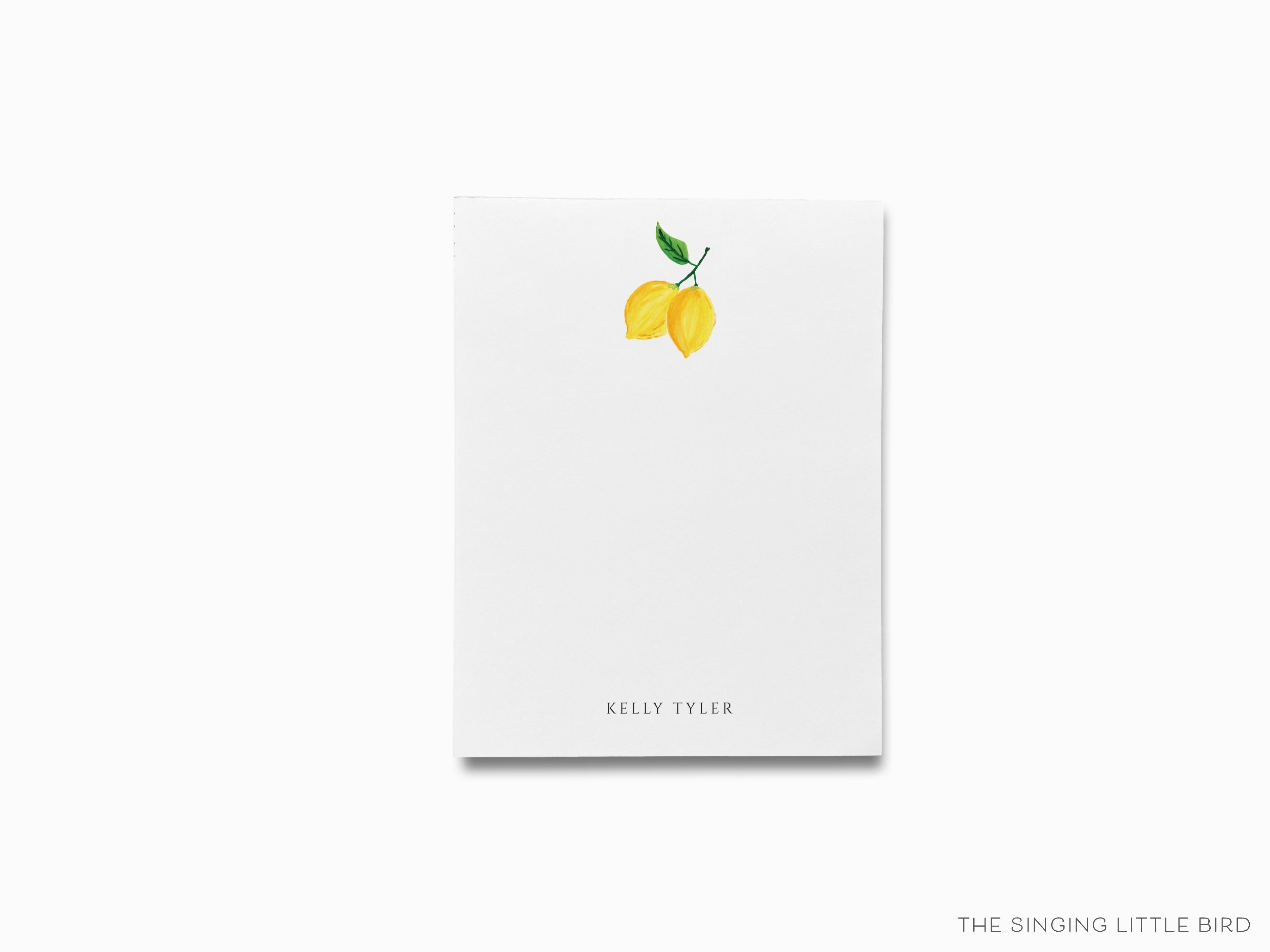 Personalized Lemon Notepad-These personalized notepads feature our hand-painted watercolor lemons, printed in the USA on a beautiful smooth stock. You choose which size you want (or bundled together for a beautiful gift set) and makes a great gift for the checklist and citrus lover in your life.-The Singing Little Bird