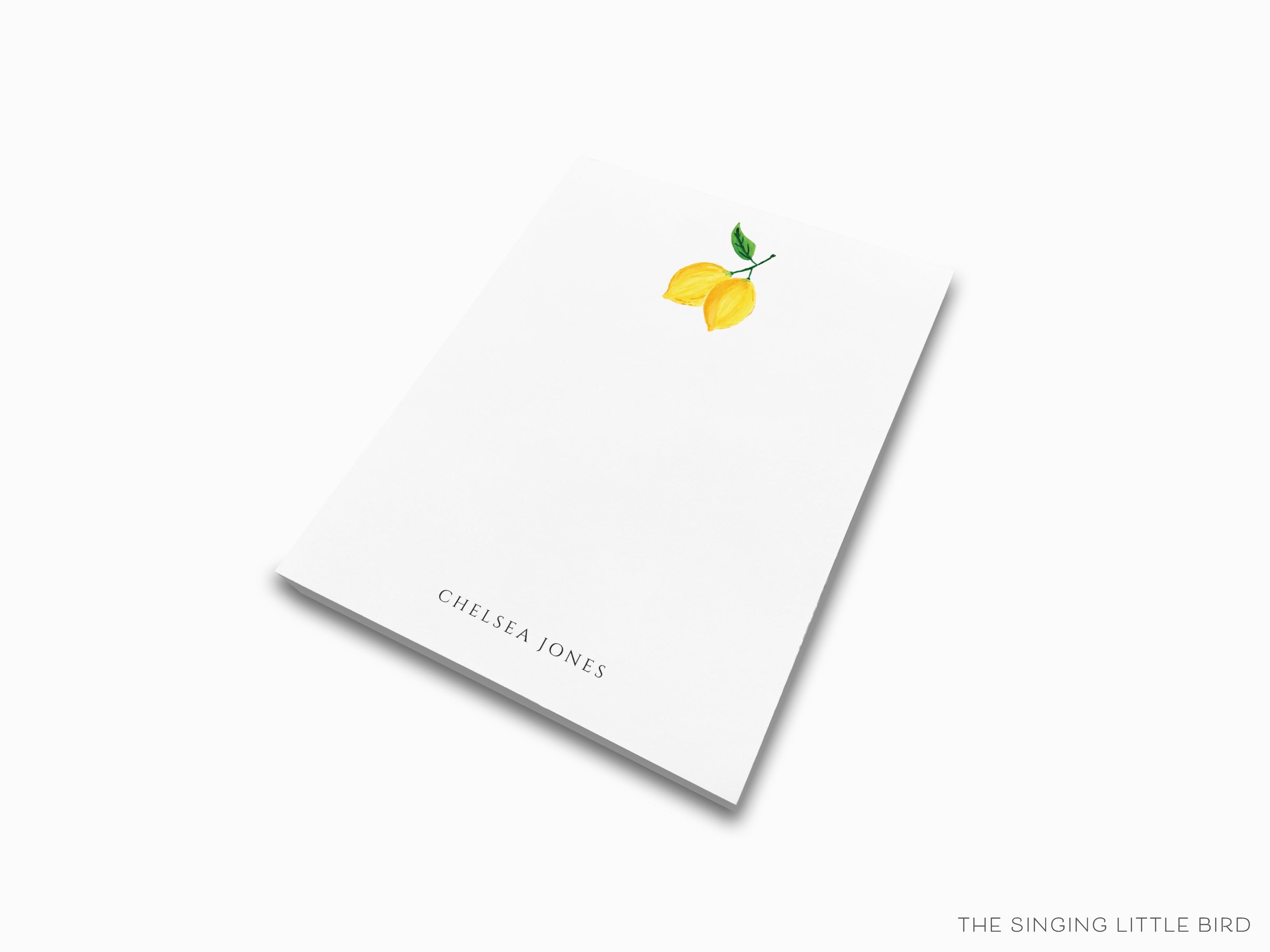 Personalized Lemon Notepad-These personalized notepads feature our hand-painted watercolor lemons, printed in the USA on a beautiful smooth stock. You choose which size you want (or bundled together for a beautiful gift set) and makes a great gift for the checklist and citrus lover in your life.-The Singing Little Bird