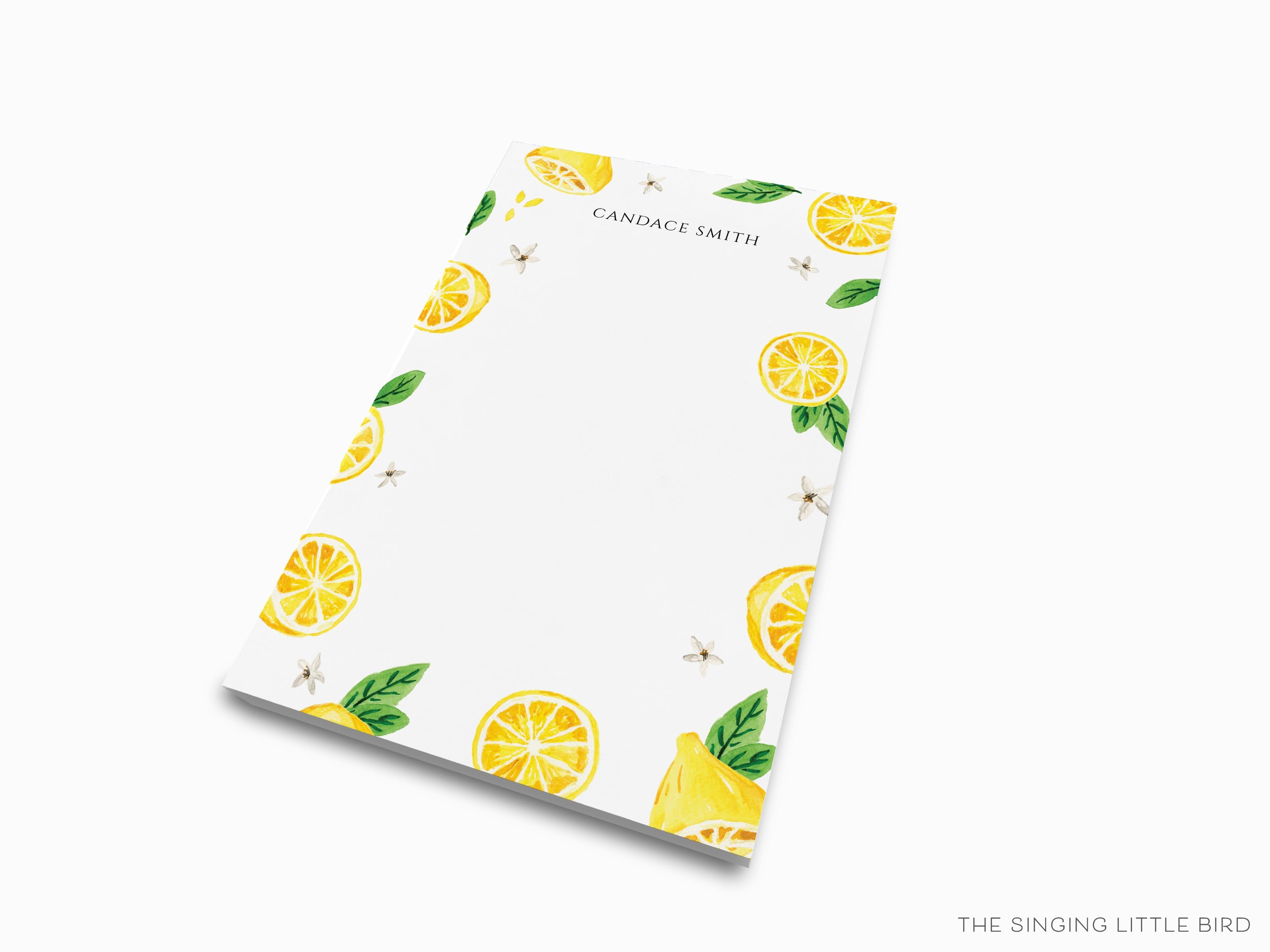 Personalized Lemon Notepad-These personalized notepads feature our hand-painted watercolor lemons, printed in the USA on a beautiful smooth stock. You choose which size you want (or bundled together for a beautiful gift set) and makes a great gift for the checklist and citrus lover in your life.-The Singing Little Bird