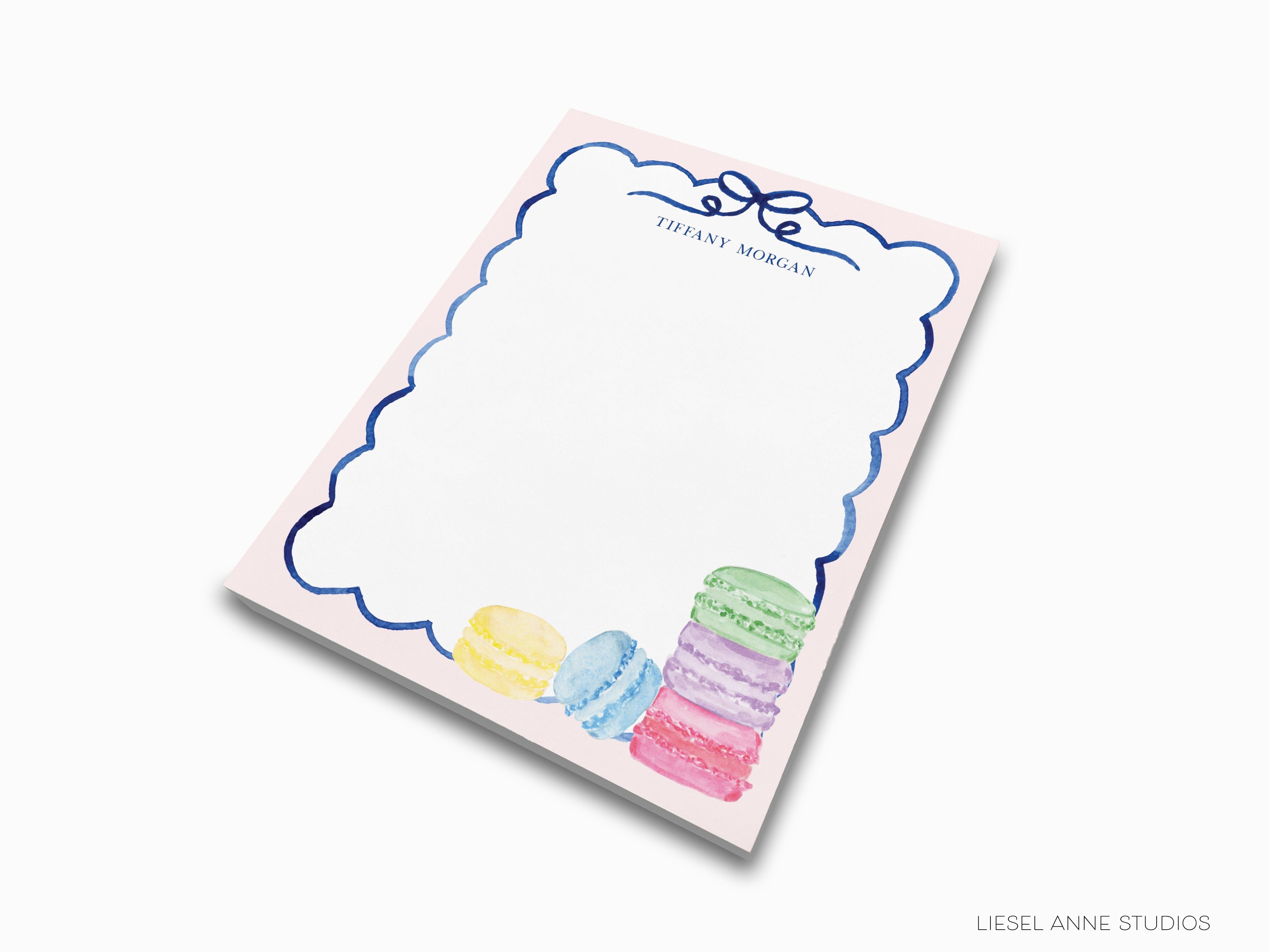 Personalized Macaron Notepad-These personalized notepads feature our hand-painted watercolor macaron tower, printed in the USA on a beautiful smooth stock. You choose which size you want (or bundled together for a beautiful gift set) and makes a great gift for the checklist and French pastry lover in your life.-The Singing Little Bird