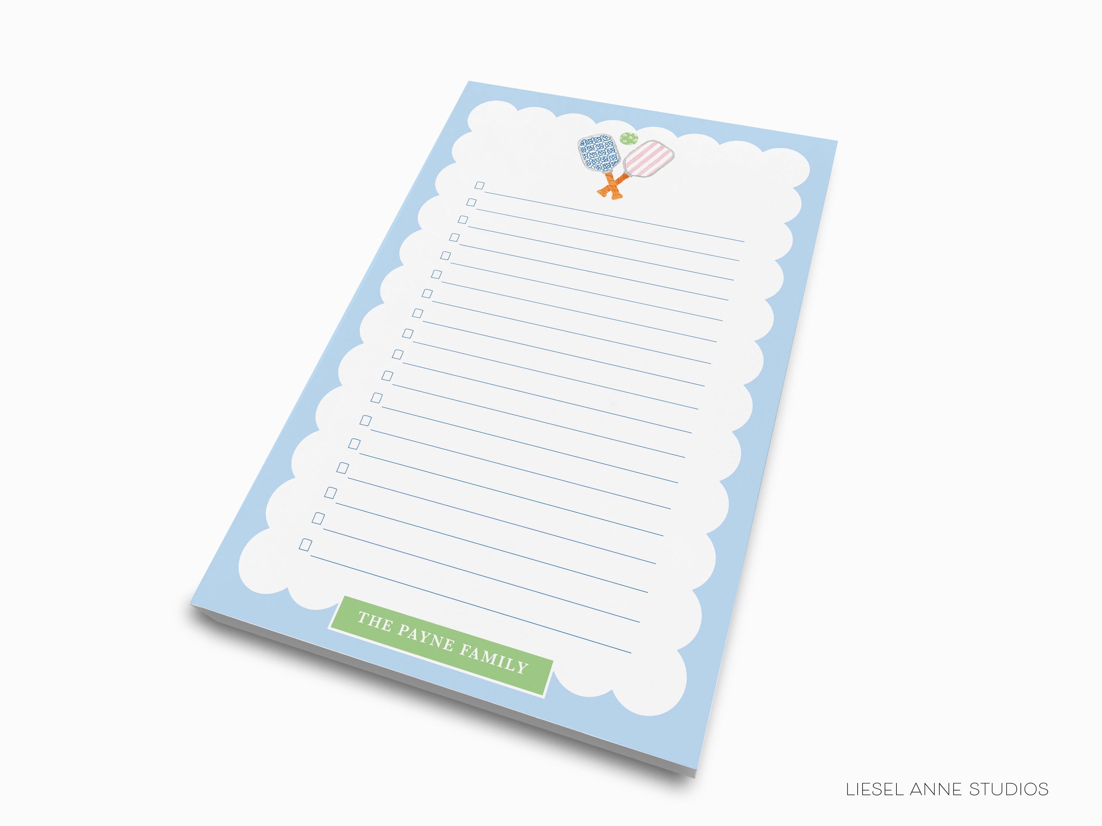 Personalized Pickleball Notepad-These personalized notepads feature our hand-painted watercolor Pickleball paddles and balls, printed in the USA on a beautiful smooth stock. You choose which size you want (or bundled together for a beautiful gift set) and makes a great gift for the checklist and Pickleball lover in your life.-The Singing Little Bird