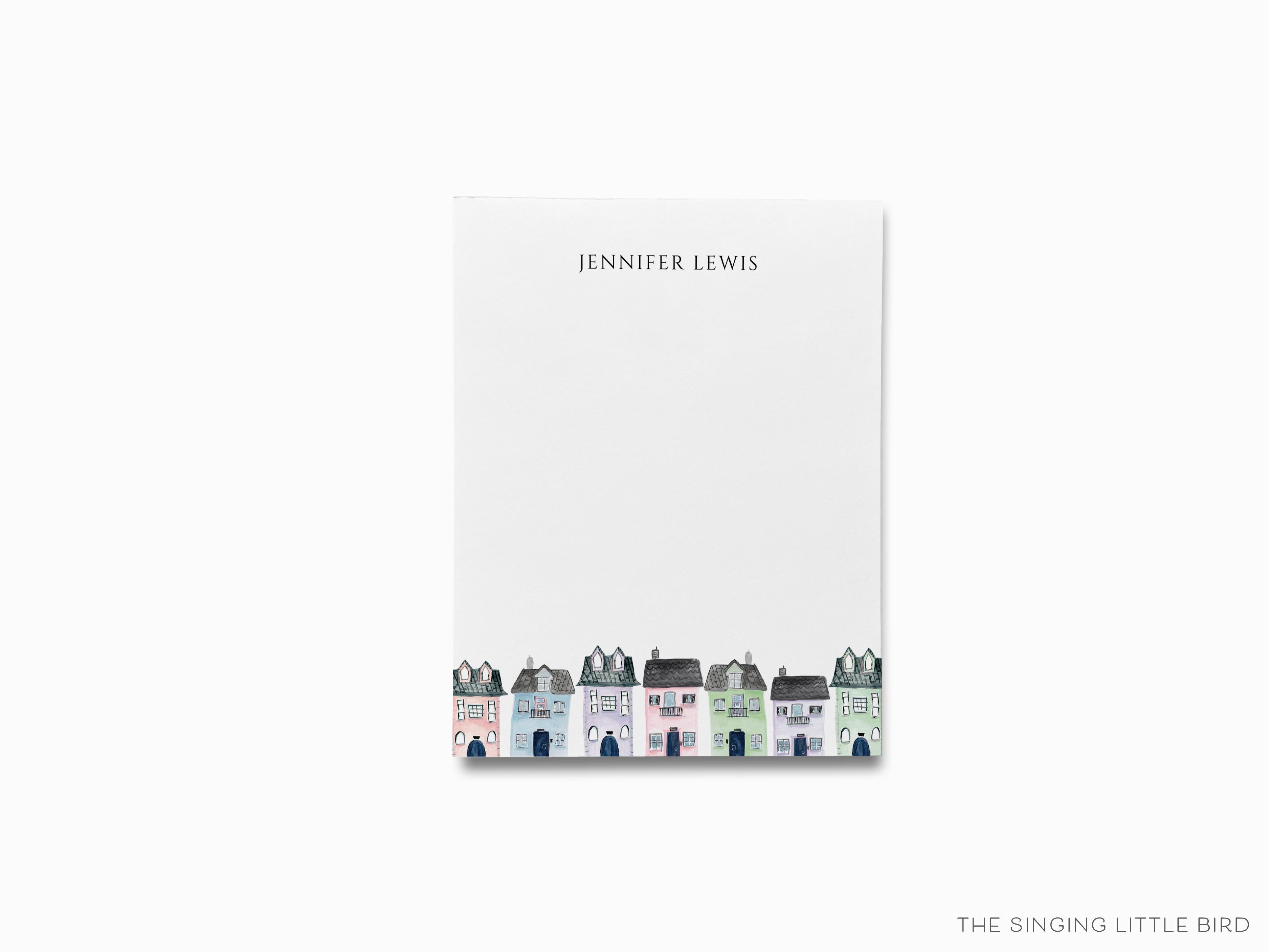 Personalized Realtor House Notepad-These personalized notepads feature our hand-painted watercolor houses, printed in the USA on a beautiful smooth stock. You choose which size you want (or bundled together for a beautiful gift set) and makes a great gift for the checklist and home lover in your life.-The Singing Little Bird