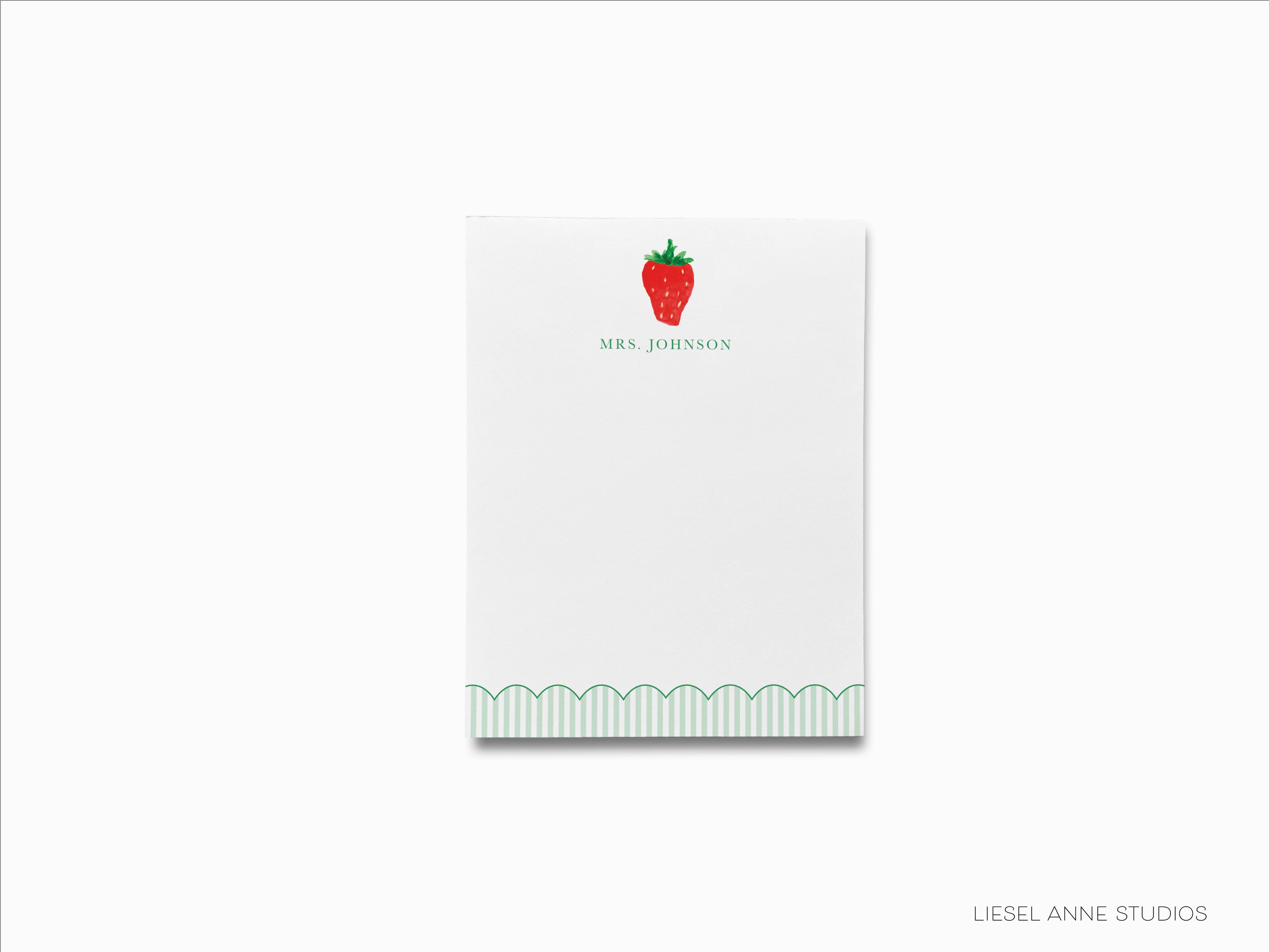 Personalized Strawberry Notepad-These personalized notepads feature our hand-painted watercolor strawberry, printed in the USA on a beautiful smooth stock. You choose which size you want (or bundled together for a beautiful gift set) and makes a great gift for the checklist and fruit lover in your life.-The Singing Little Bird