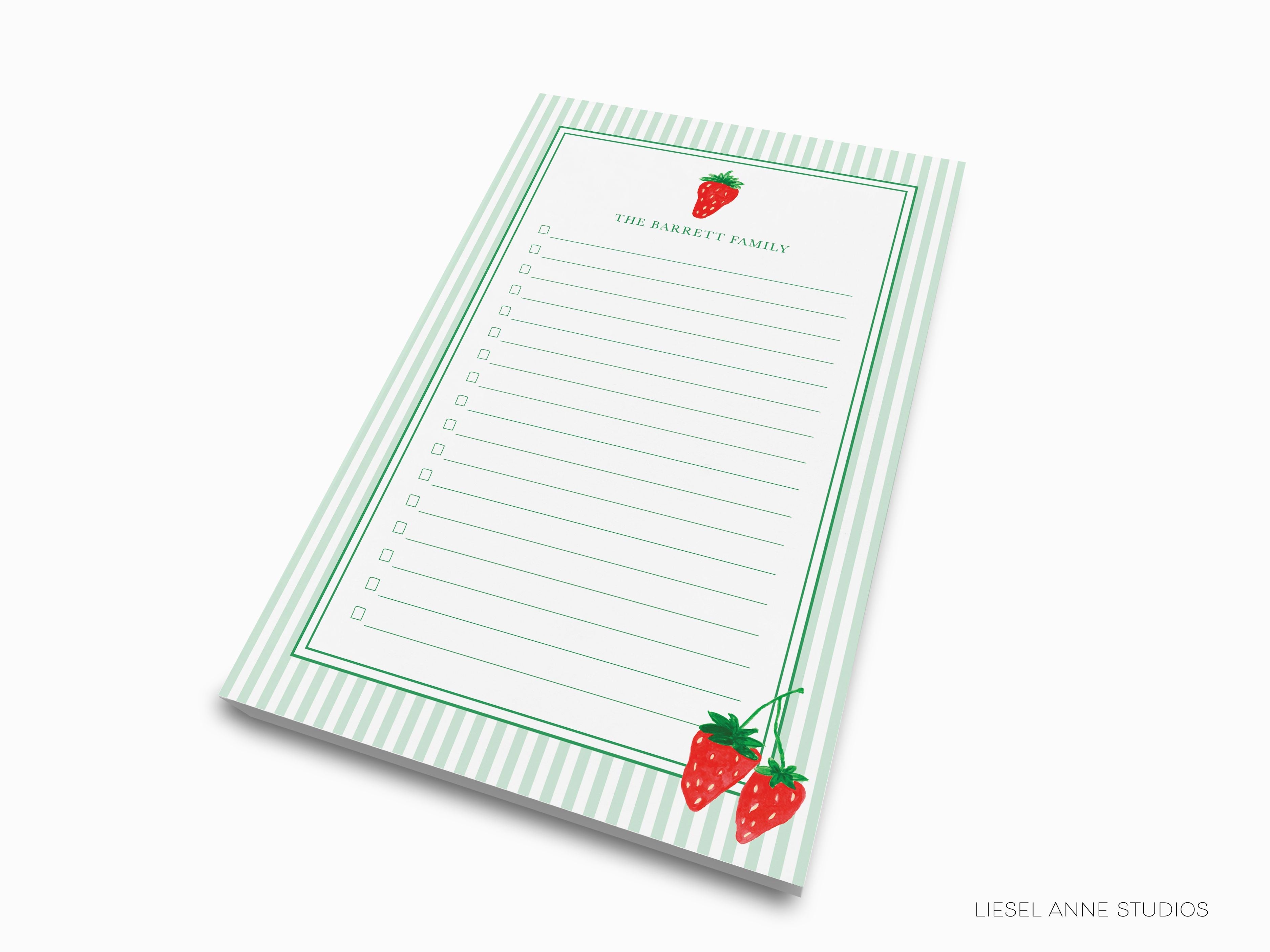 Personalized Strawberry Notepad-These personalized notepads feature our hand-painted watercolor strawberry, printed in the USA on a beautiful smooth stock. You choose which size you want (or bundled together for a beautiful gift set) and makes a great gift for the checklist and fruit lover in your life.-The Singing Little Bird