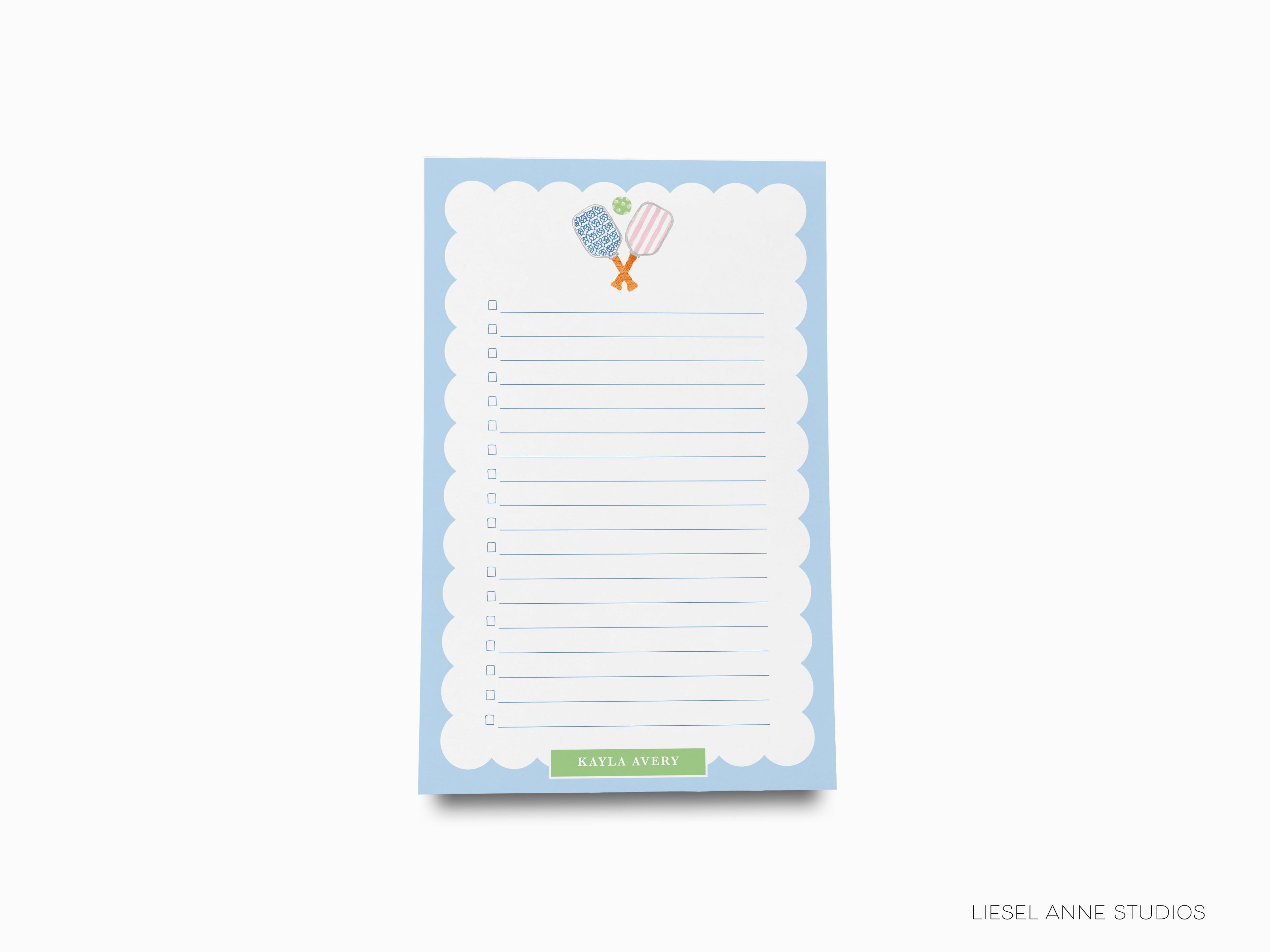 Pickleball Notepad-These personalized notepads feature our hand-painted watercolor Pickleball paddles and balls, printed in the USA on a beautiful smooth stock. You choose which size you want (or bundled together for a beautiful gift set) and makes a great gift for the checklist and Pickleball lover in your life.-The Singing Little Bird