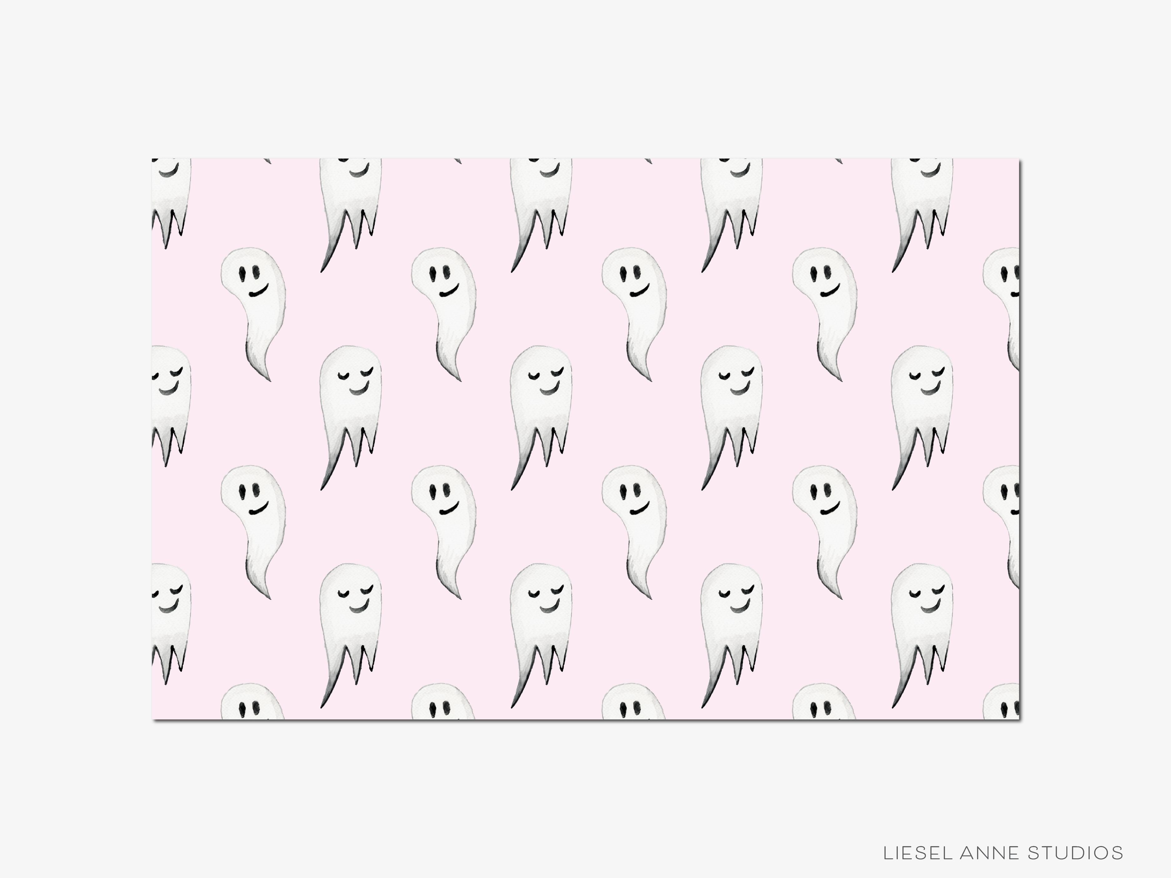 Pink Ghost Placemat Pad-These placemat pads feature our hand-painted watercolor ghosts, printed in the USA on a beautiful smooth stock. They add a touch of charm and convenience to any table setting and party decor. A great gift for the spooky lover in your life.-The Singing Little Bird