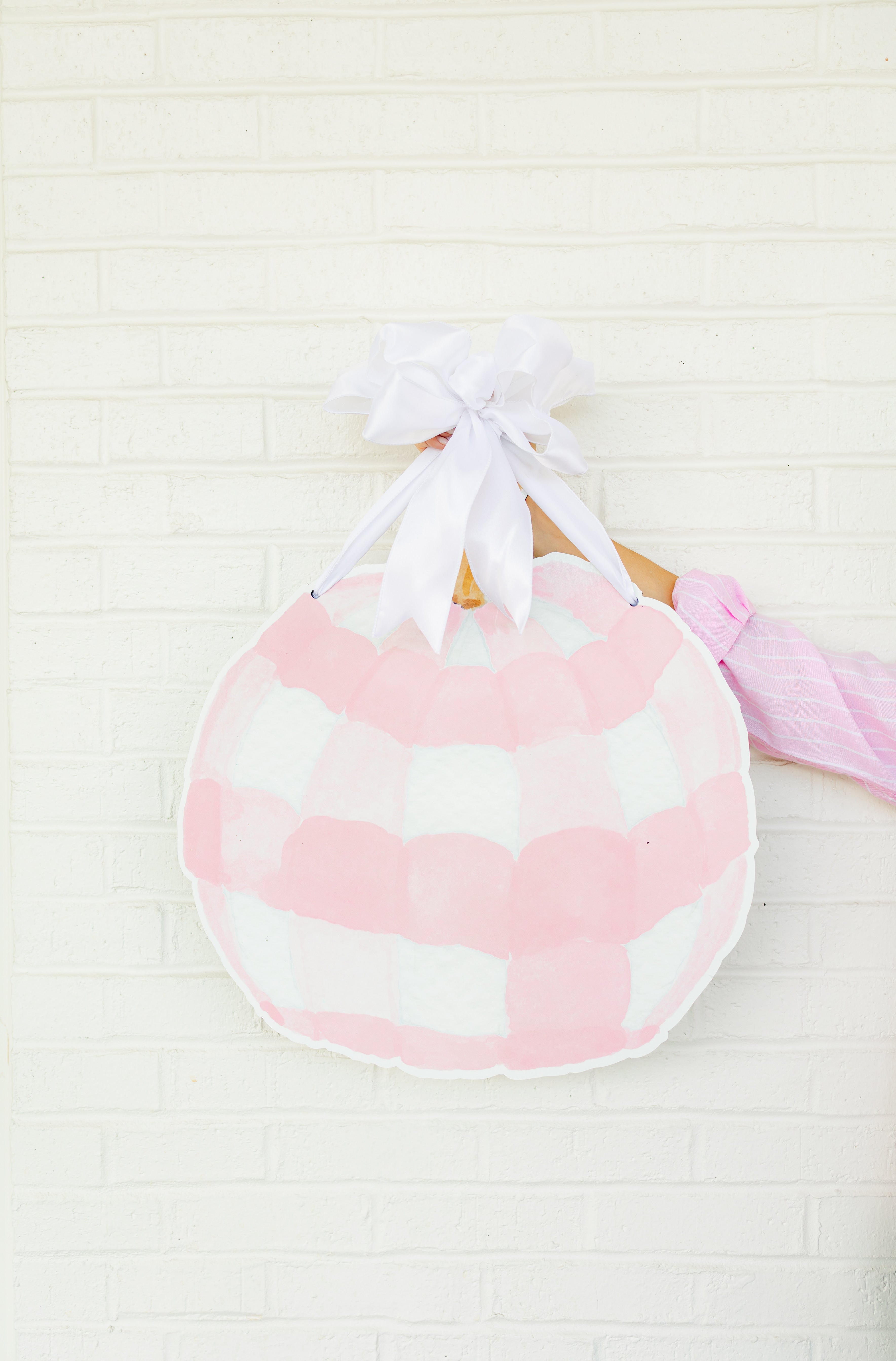 Rose Gingham Pumpkin Hanger