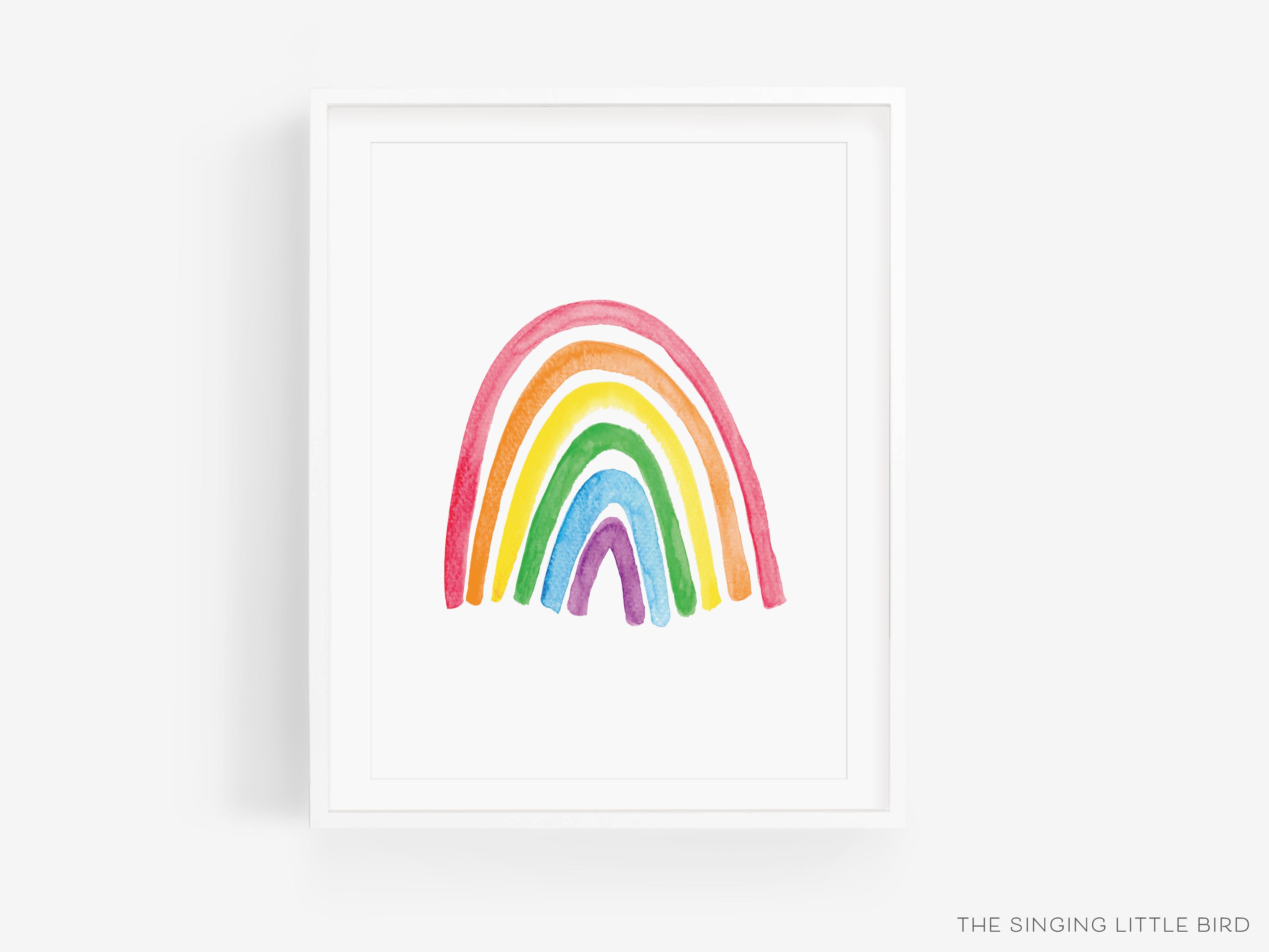 Rainbow Art Print-This watercolor art print features our hand-painted rainbow, printed in the USA on 120lb high quality art paper. This makes a great gift or wall decor for the colorful lover in your life.-The Singing Little Bird