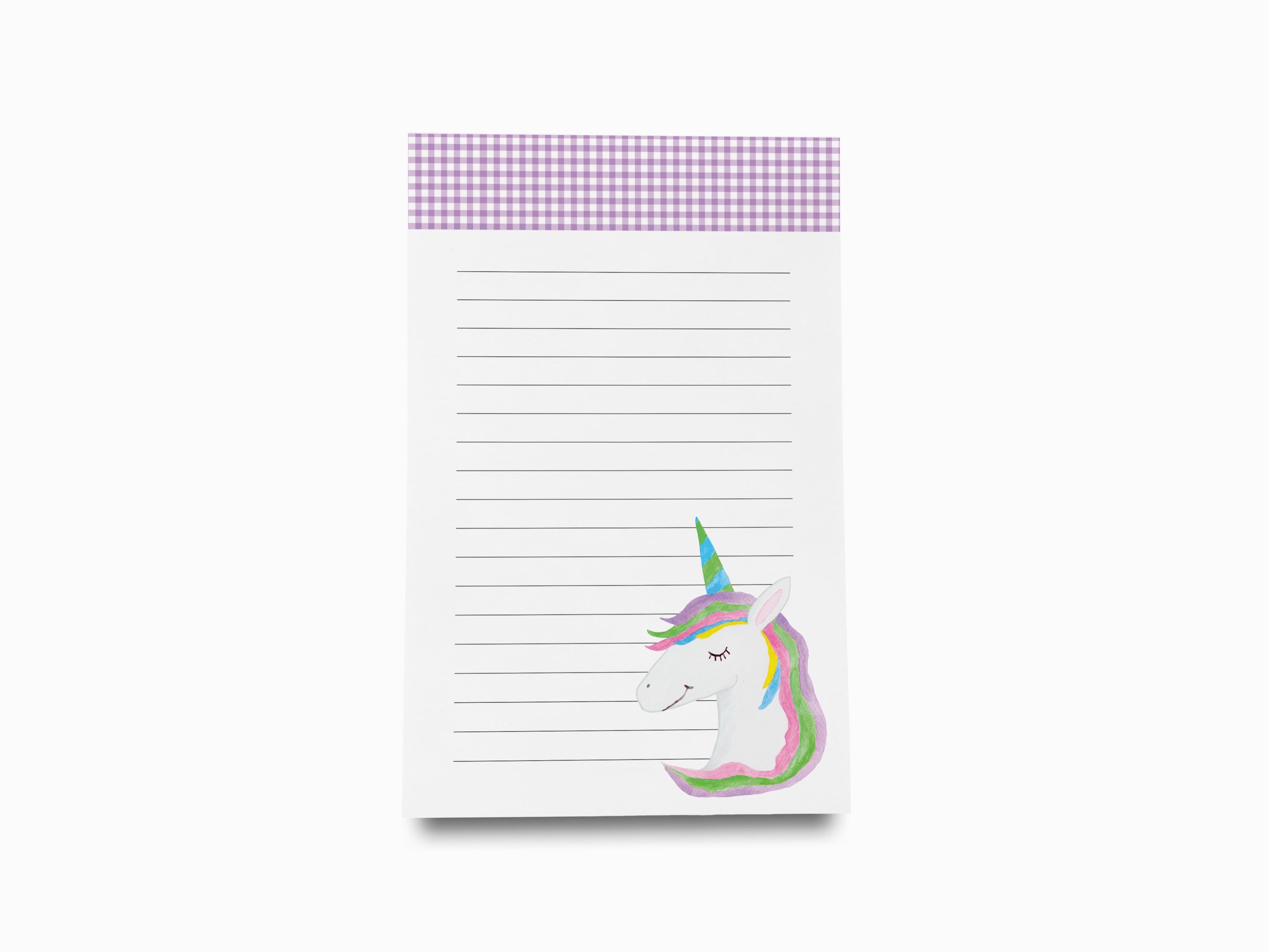 Rainbow and Unicorn Notepad-These notepads feature our hand-painted watercolor rainbow and unicorn, printed in the USA on a beautiful smooth stock. You choose which size you want (or bundled together for a beautiful gift set) and makes a great gift for the checklist and magic lover in your life.-The Singing Little Bird