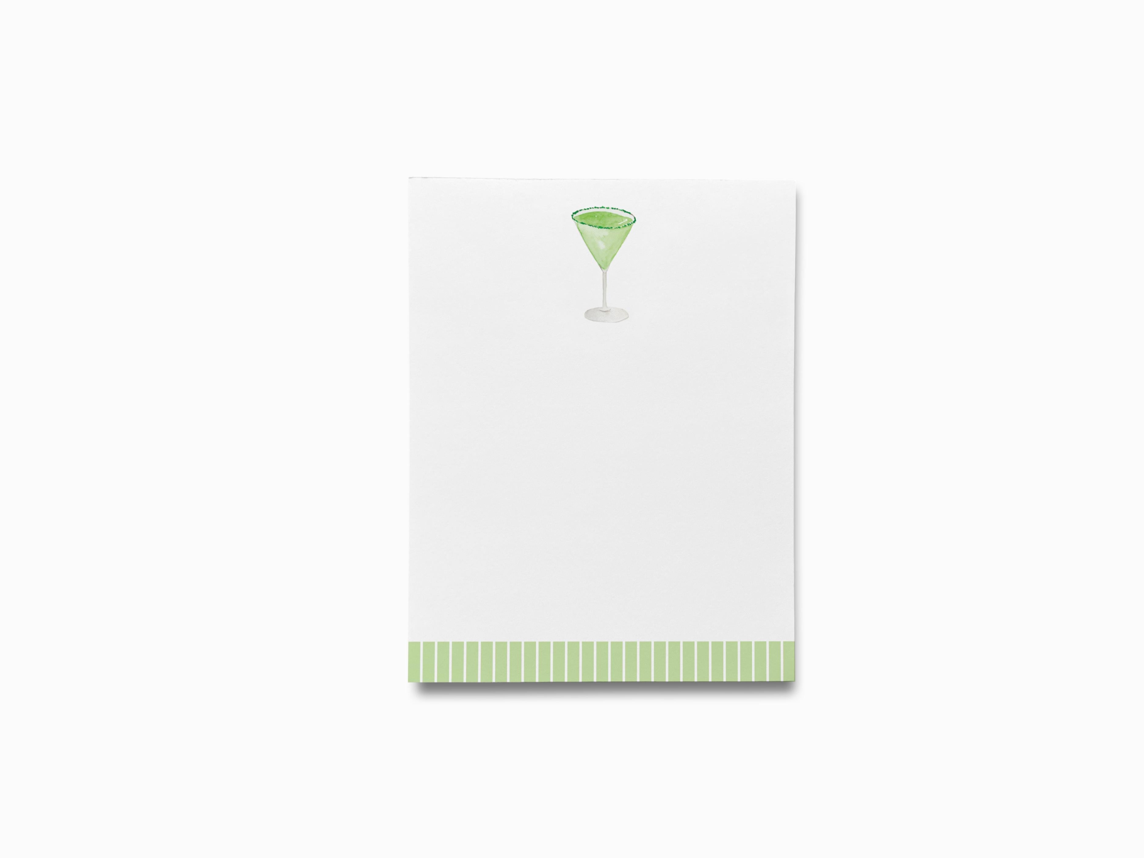 Sour Apple Martini Cocktail Notepad-These notepads feature our hand-painted watercolor apple and martini glass, printed in the USA on a beautiful smooth stock. You choose which size you want (or bundled together for a beautiful gift set) and makes a great gift for the checklist and cocktail lover in your life.-The Singing Little Bird