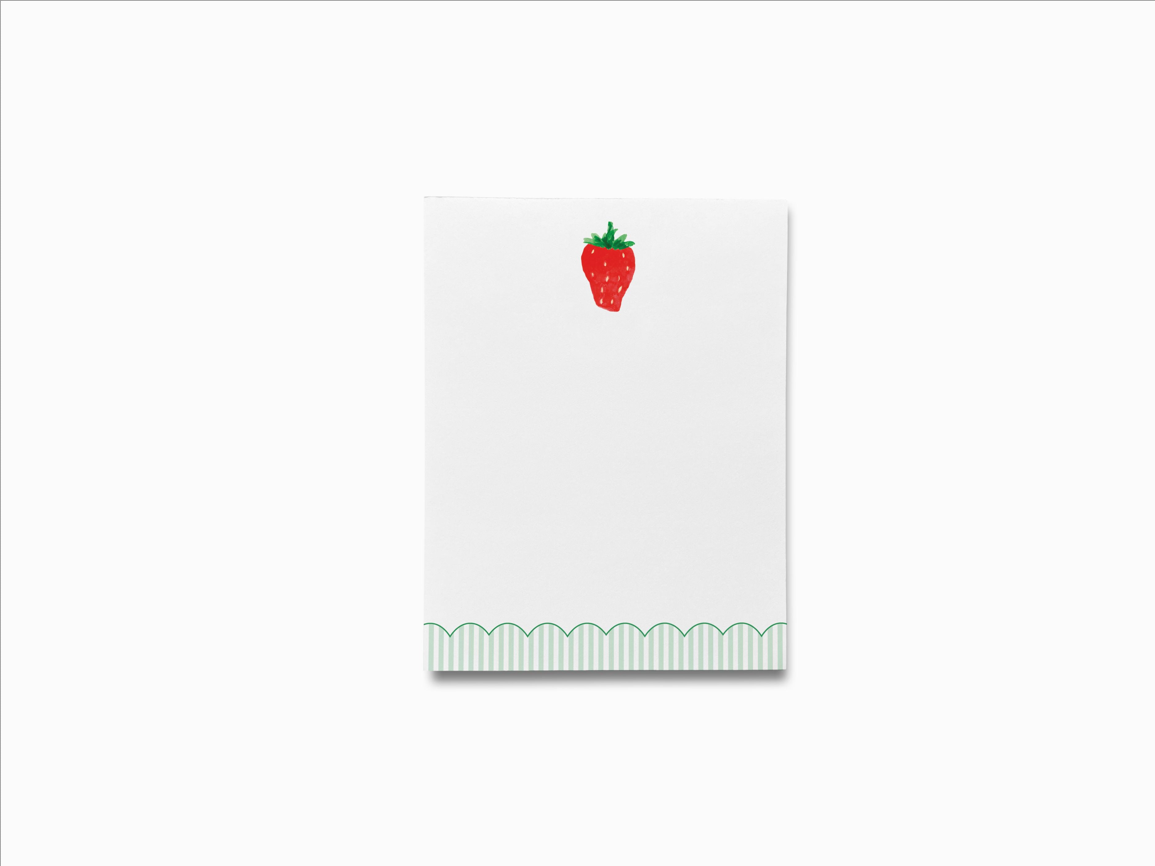 Strawberry Notepad-These notepads feature our hand-painted watercolor strawberry, printed in the USA on a beautiful smooth stock. You choose which size you want (or bundled together for a beautiful gift set) and makes a great gift for the checklist and fruit lover in your life.-The Singing Little Bird