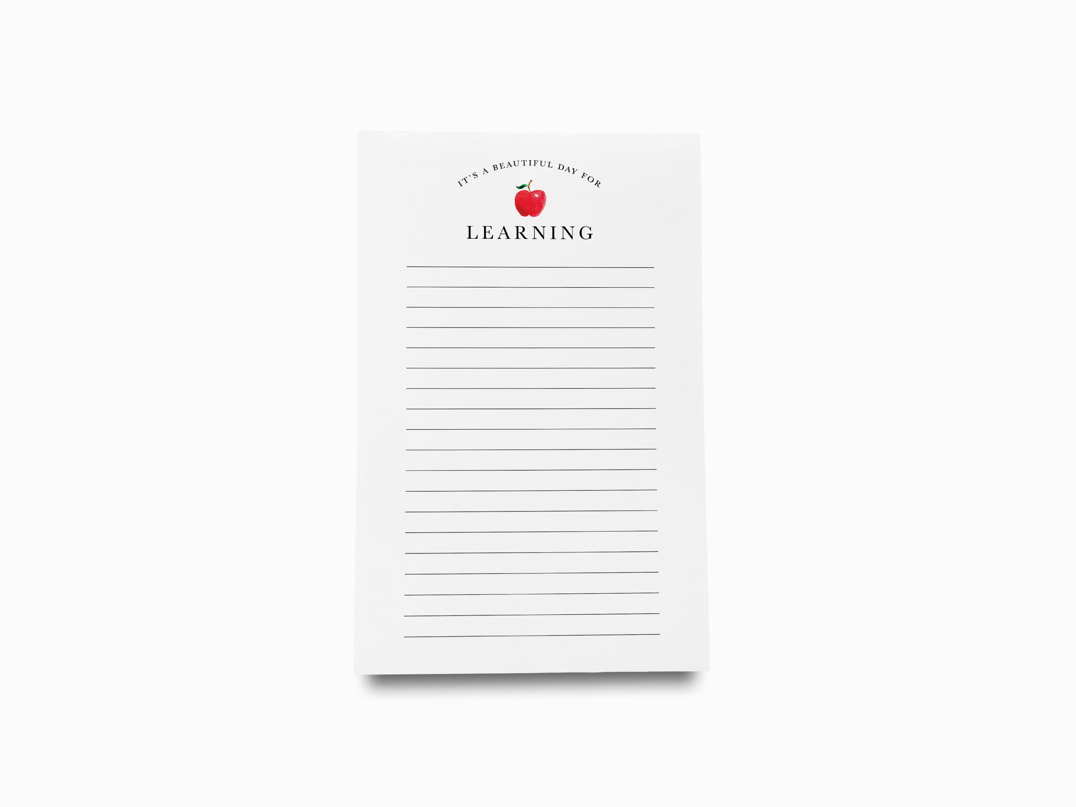 Teacher Apple Notepad-These notepads feature our hand-painted watercolor apple, printed in the USA on a beautiful smooth stock. You choose which size you want (or bundled together for a beautiful gift set) and makes a great gift for the checklist and teacher in your life.-The Singing Little Bird