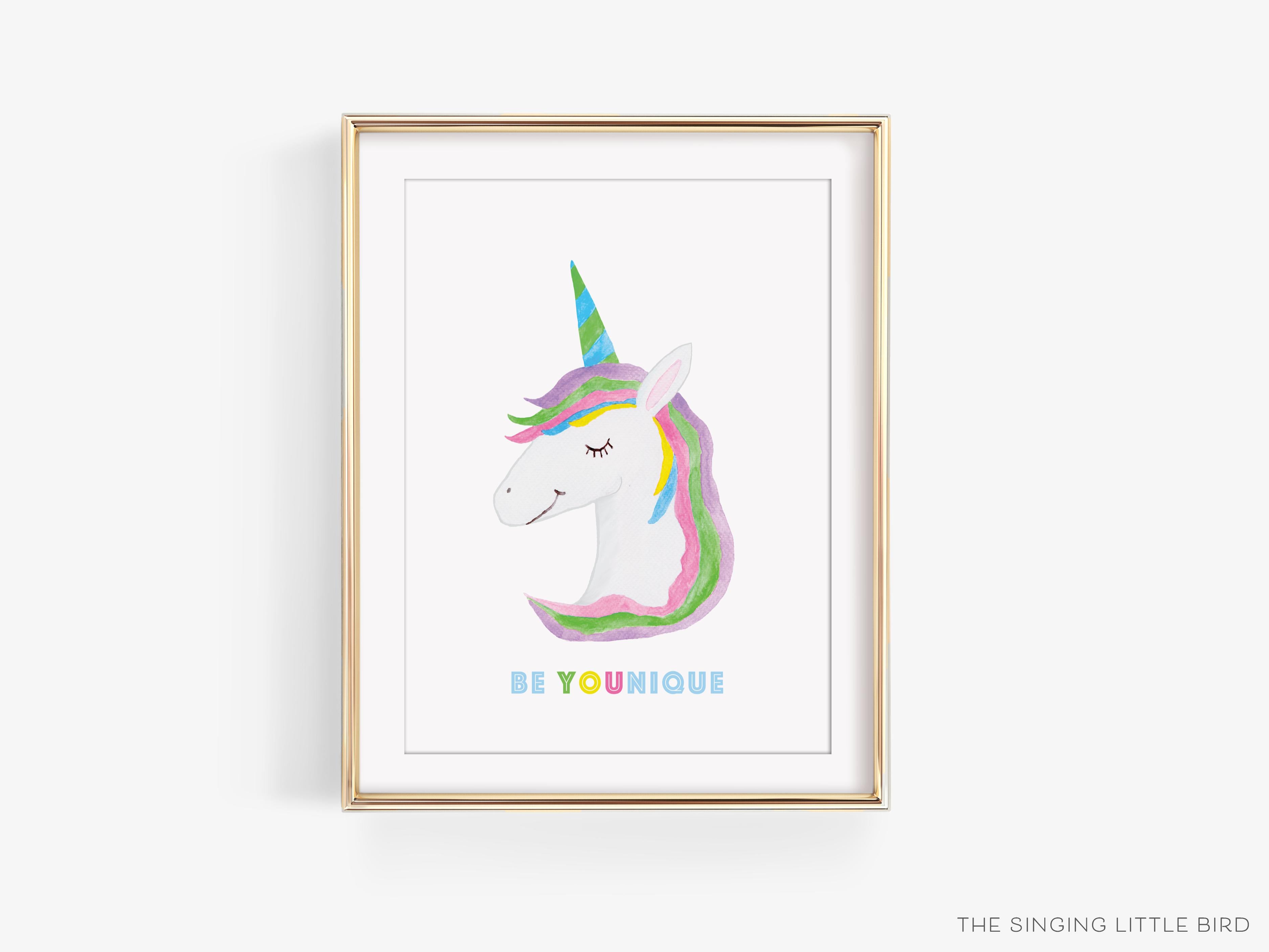 Unicorn Quote Art Print-This watercolor art print features our hand-painted unicorn, printed in the USA on 120lb high quality art paper. This makes a great gift or wall decor for the make-believe lover in your life.-The Singing Little Bird