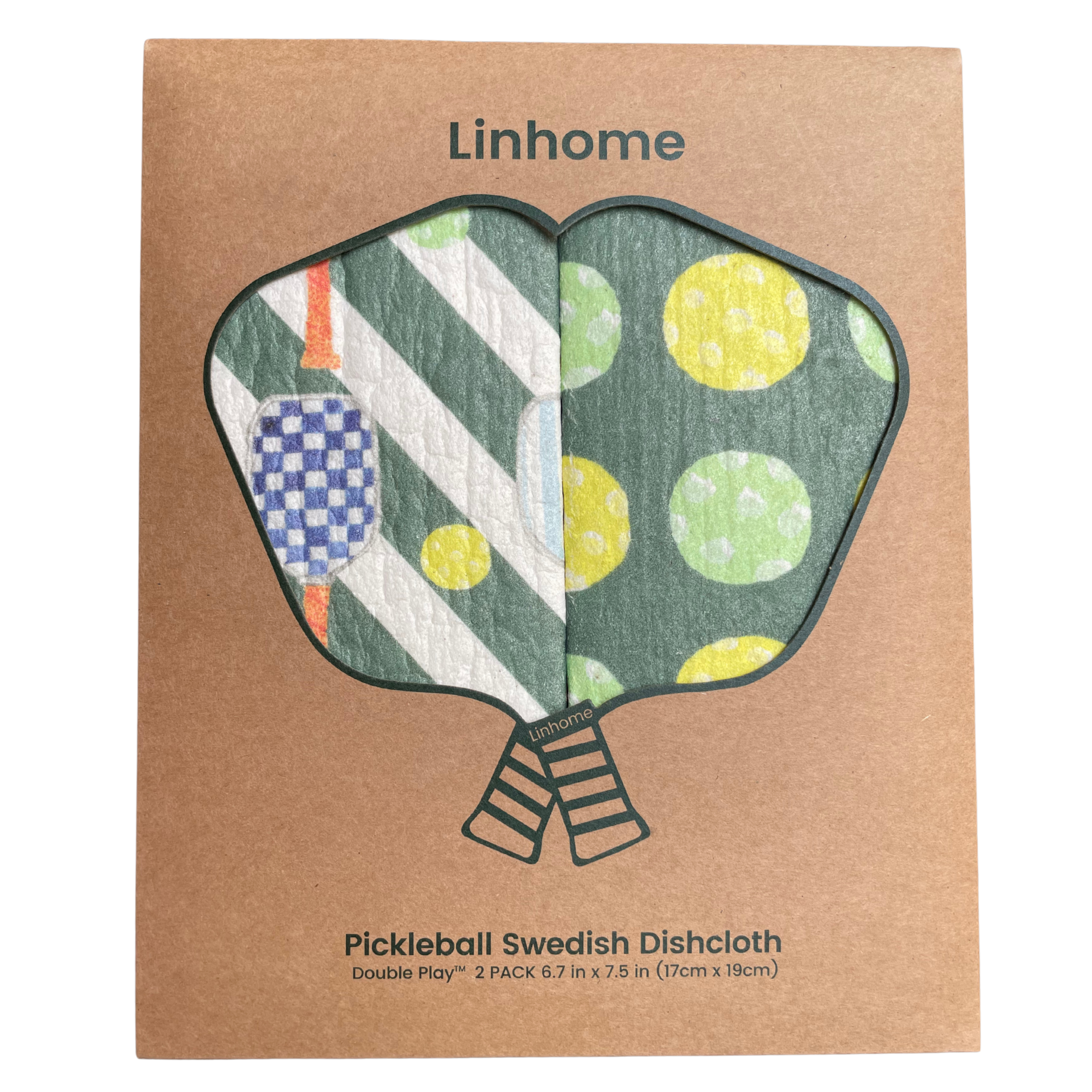 In the Kitchen Pickleball Swedish Dishcloths– Linhome x Liesel Anne Collection - Blue & Green -2 Pack
